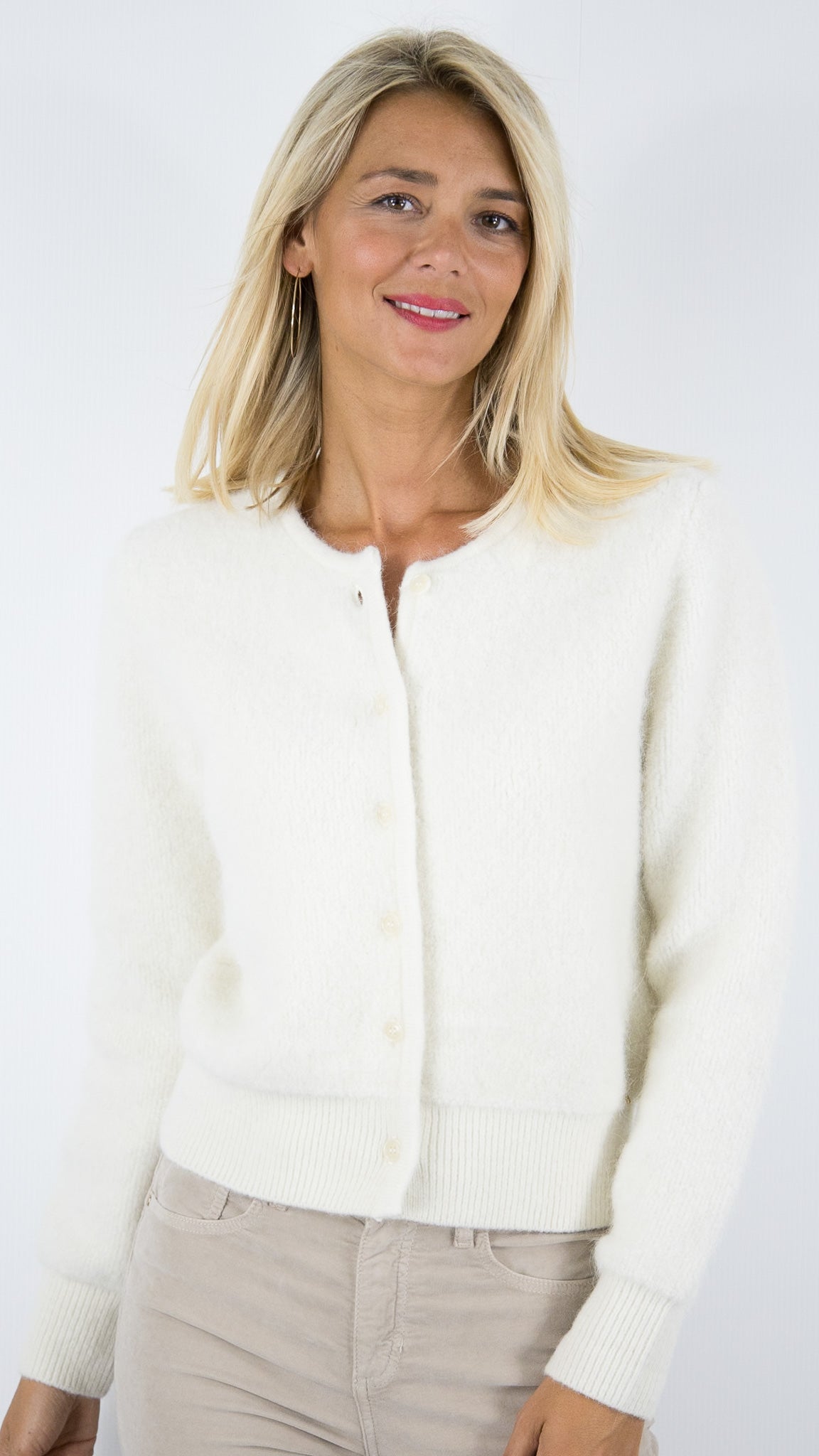 BLOUSON GILET EN ALPAGA ECRU CREME DES PETITS HAUTS CUMIN