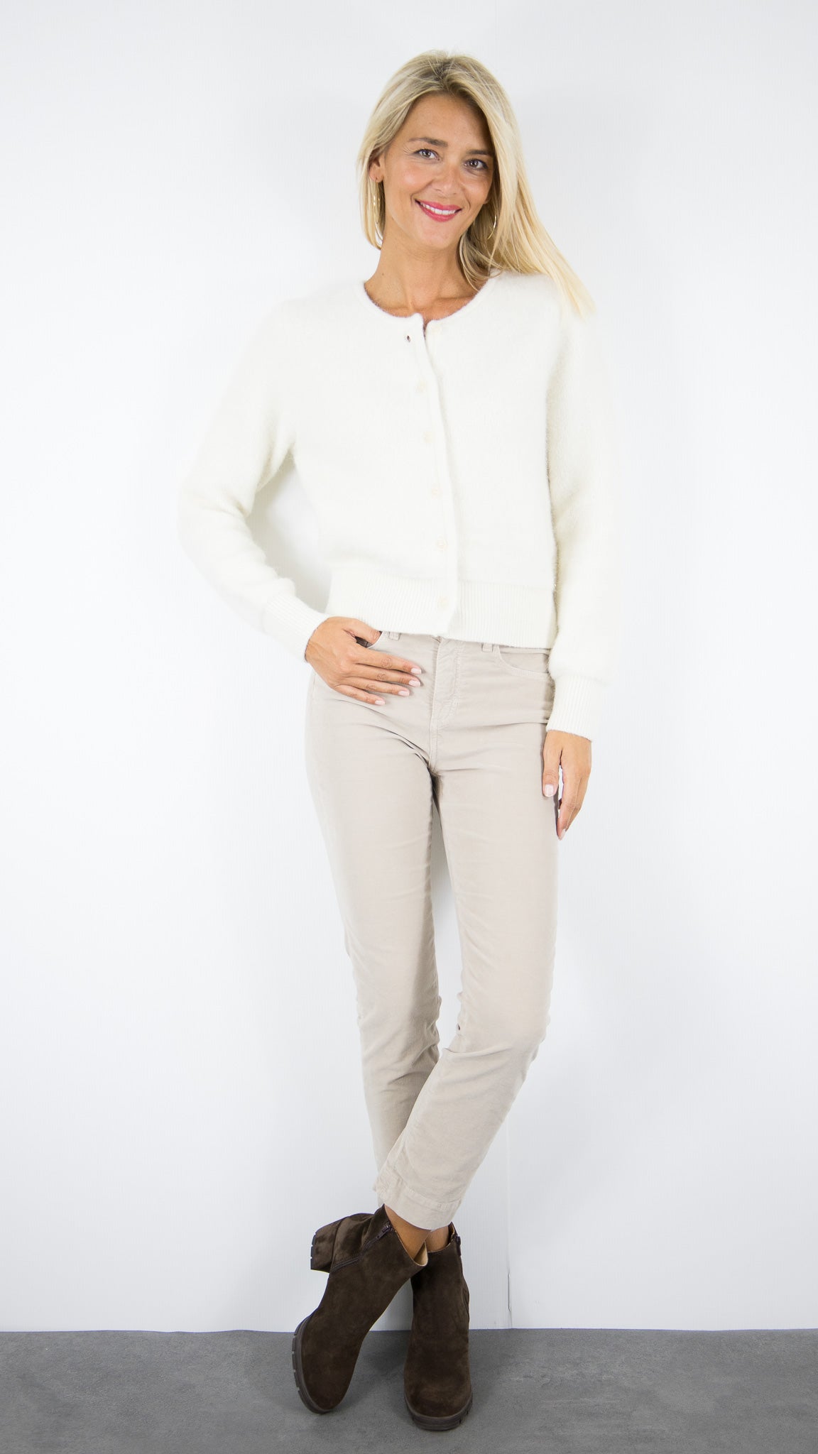 BLOUSON GILET EN ALPAGA ECRU CREME DES PETITS HAUTS CUMIN