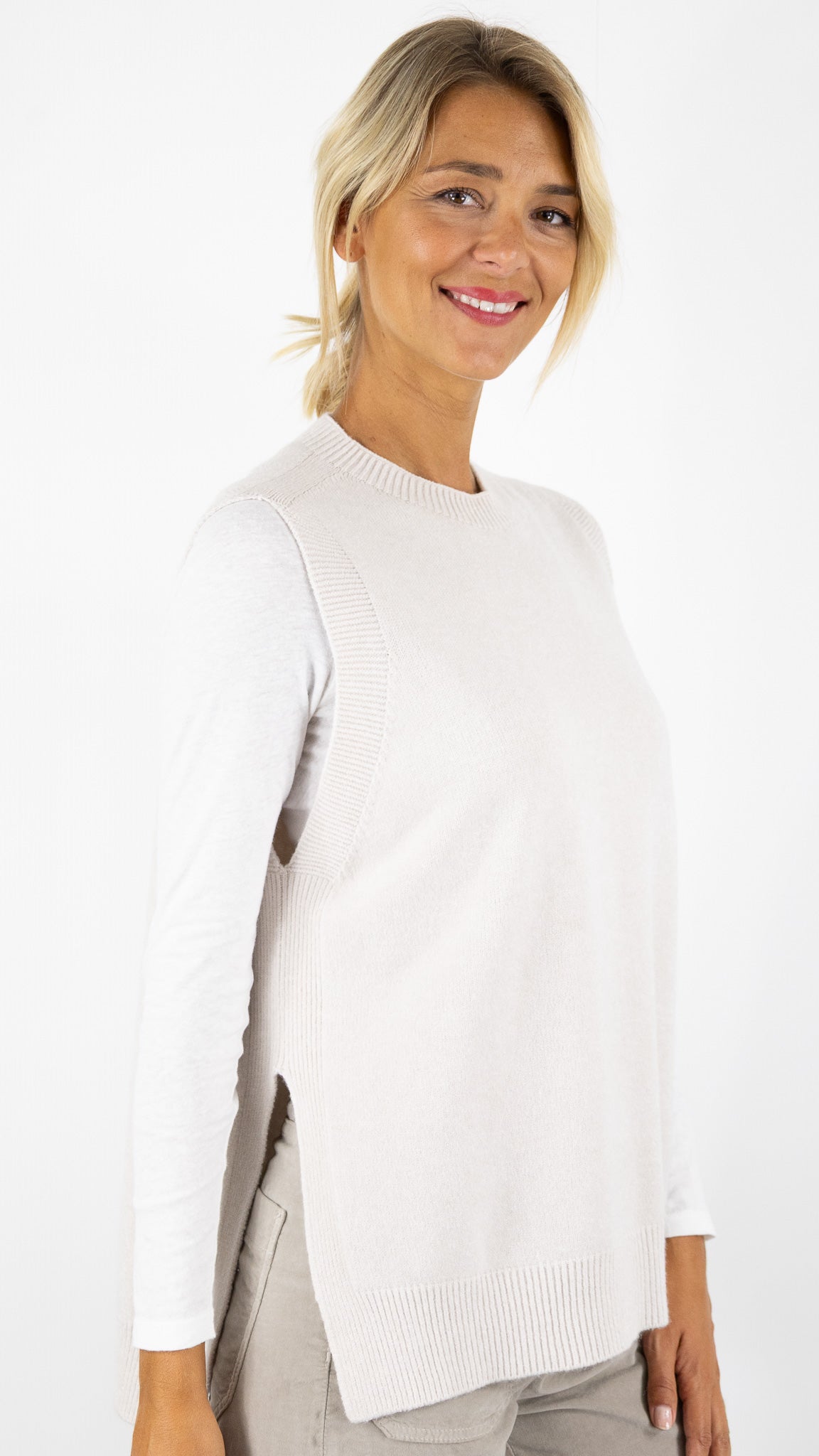 PULL LONG SANS MANCHES D8844 ALEXANDRE LAURENT#COLOR_BEIGE