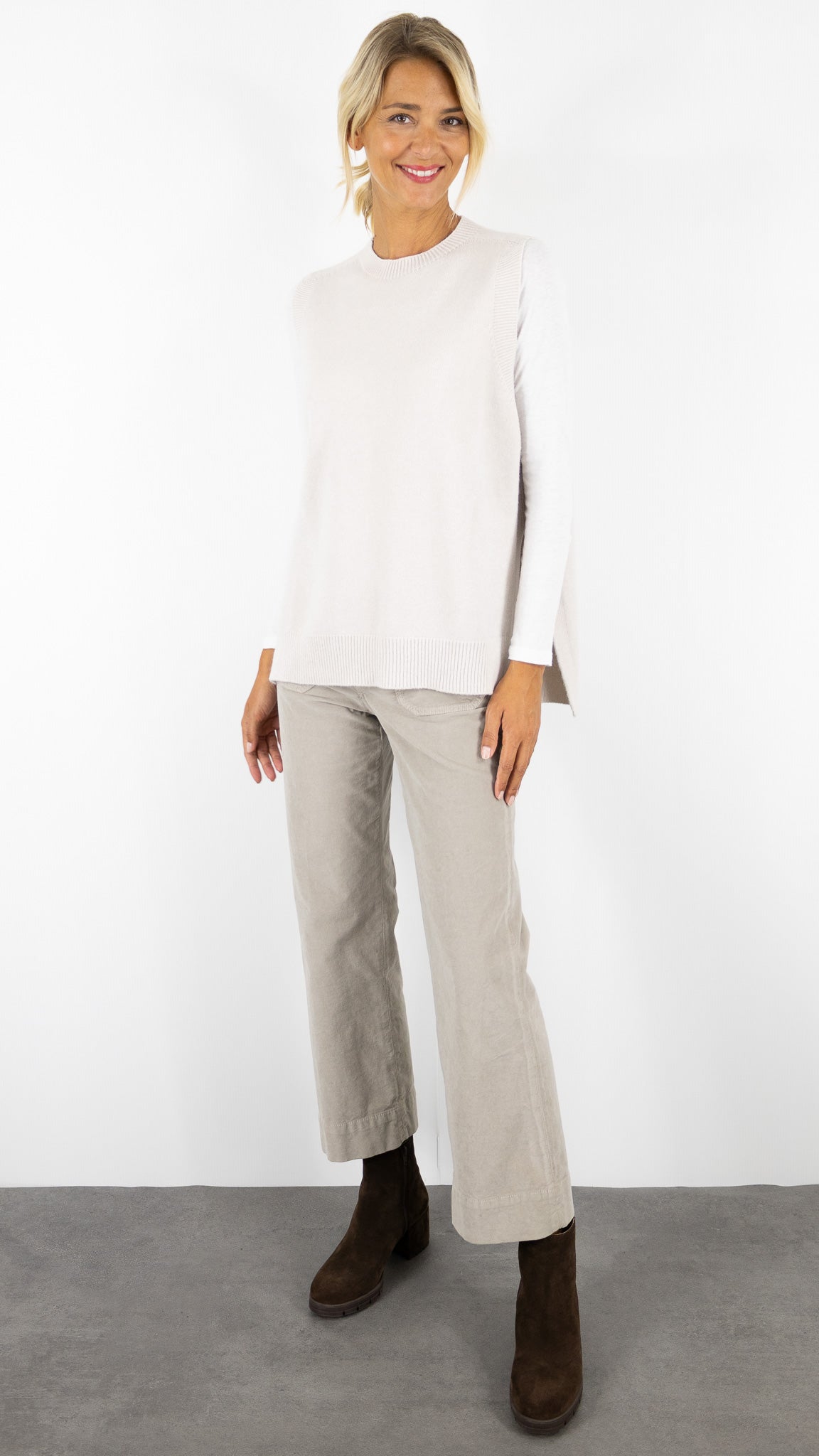 PULL LONG SANS MANCHES D8844 ALEXANDRE LAURENT#COLOR_BEIGE