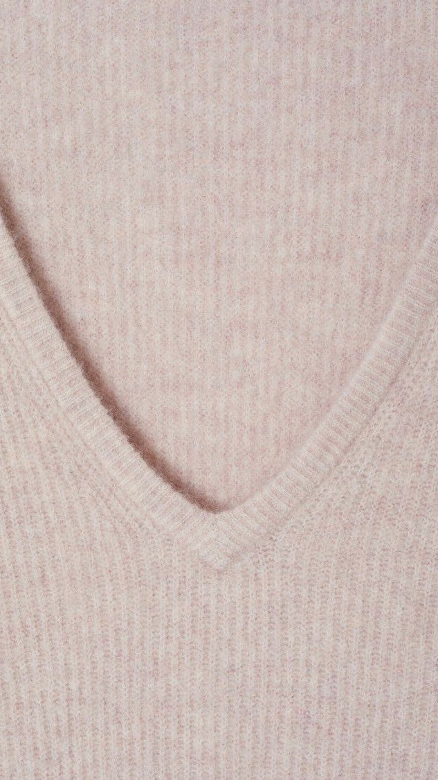 PULL V AMPLE EN LAINE POUR FEMME AMERICAN VINTAGE DAMSVILLE#COLOR_POUSSIERE CHINE