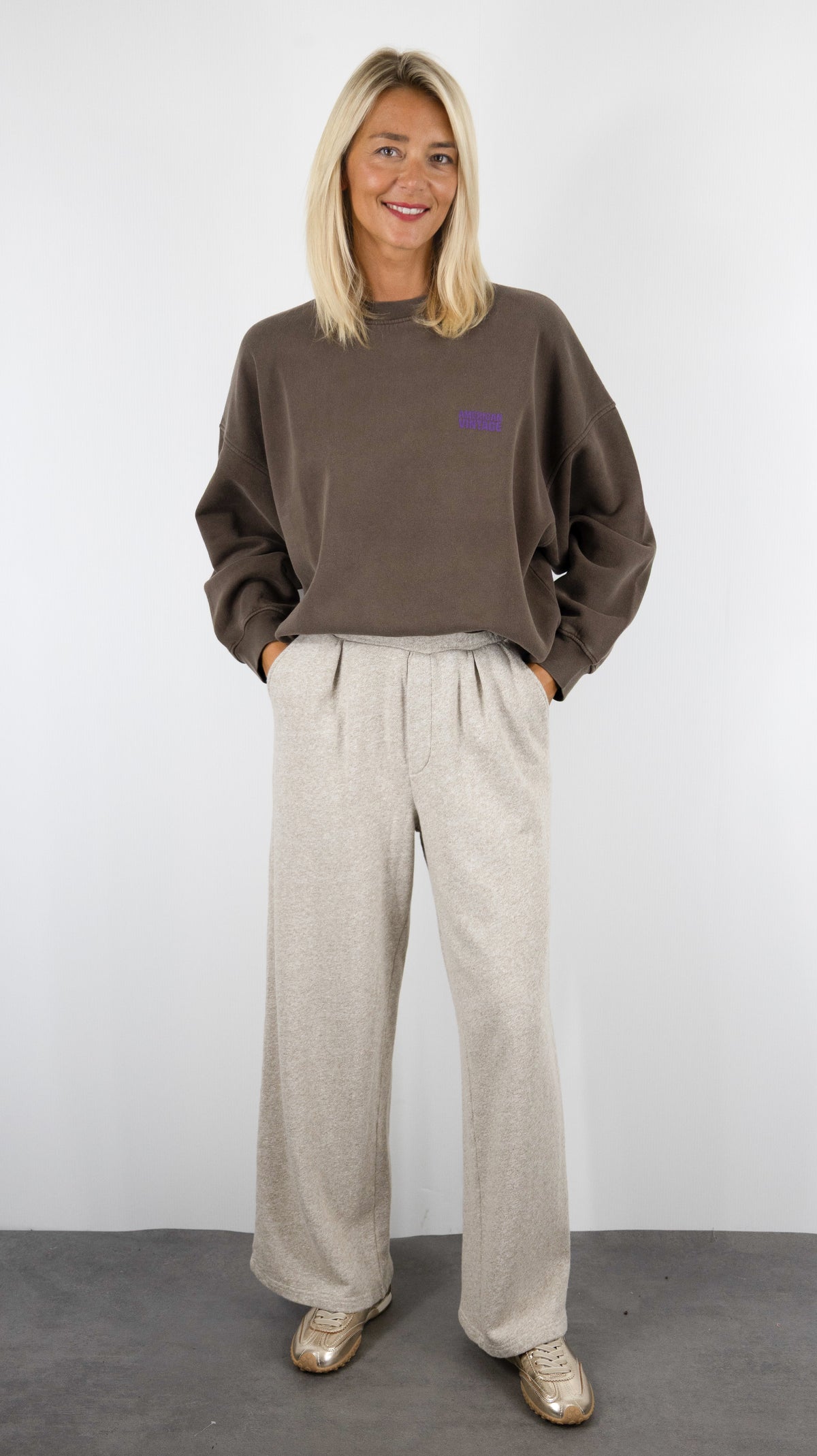JOGGING PANTALON MOLLETONNE POUR FEMME AMERICAN VINTAGE DAN05A LIEGEOIS