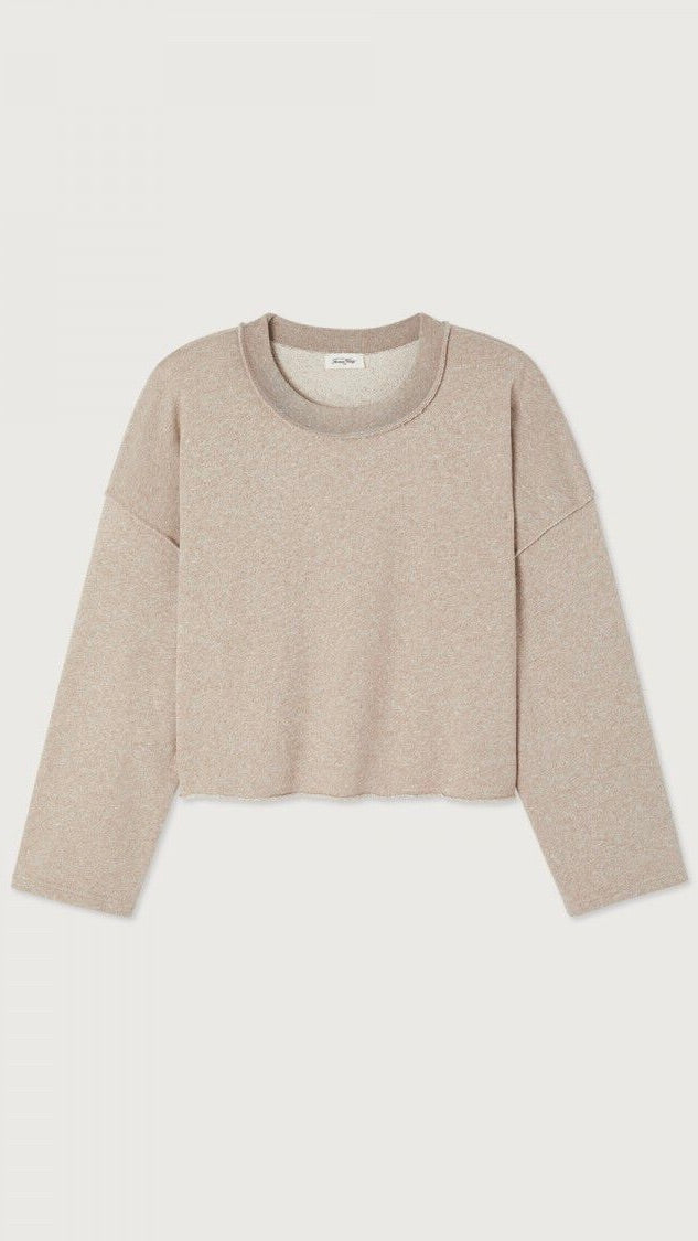 SWEAT COURT CHINE MANCHES LONGUES POUR FEMME AMERICAN VINTAGE DANTOWN#color_LIEGEOIS
