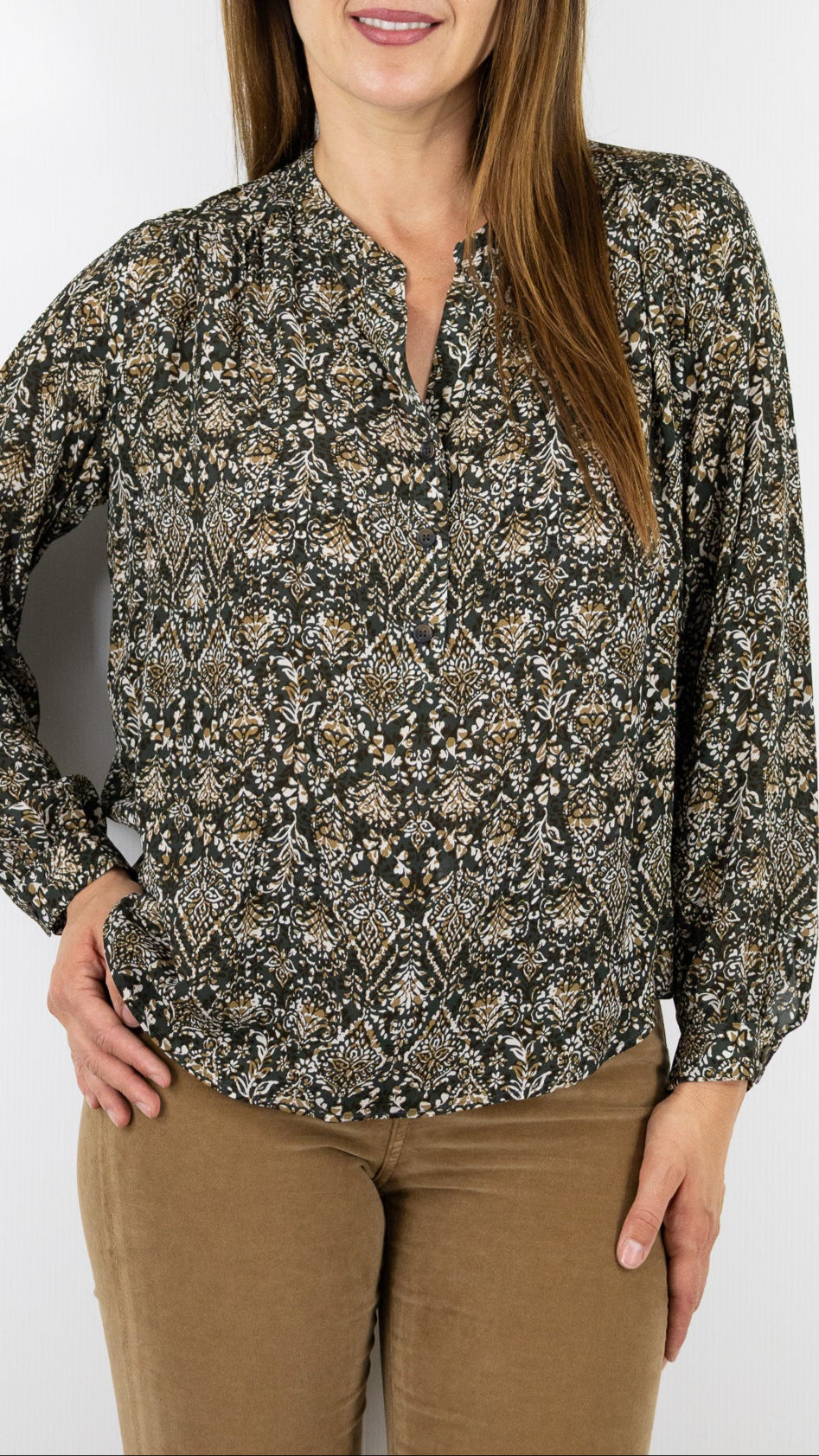 BLOUSE IMPRIMEE FLUIDE POUR FEMME  GERARD DAREL DCC17 C172 KAKI