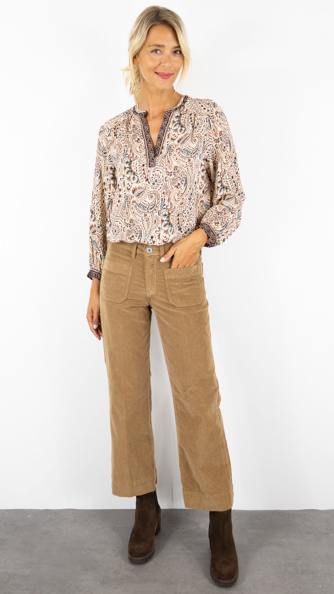BLOUSE IMPRIME CACHEMIRE GERARD DAREL DCC48 C179 BEIGE