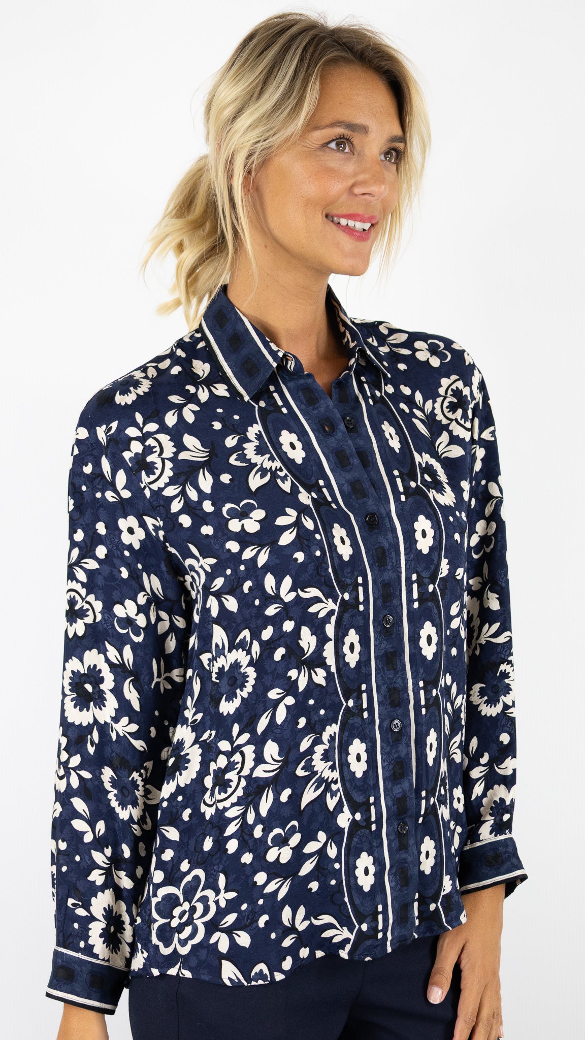 BLOUSE FLUIDE FLORAL INDIGO FEMME GERARD DAREL DCC51 C174