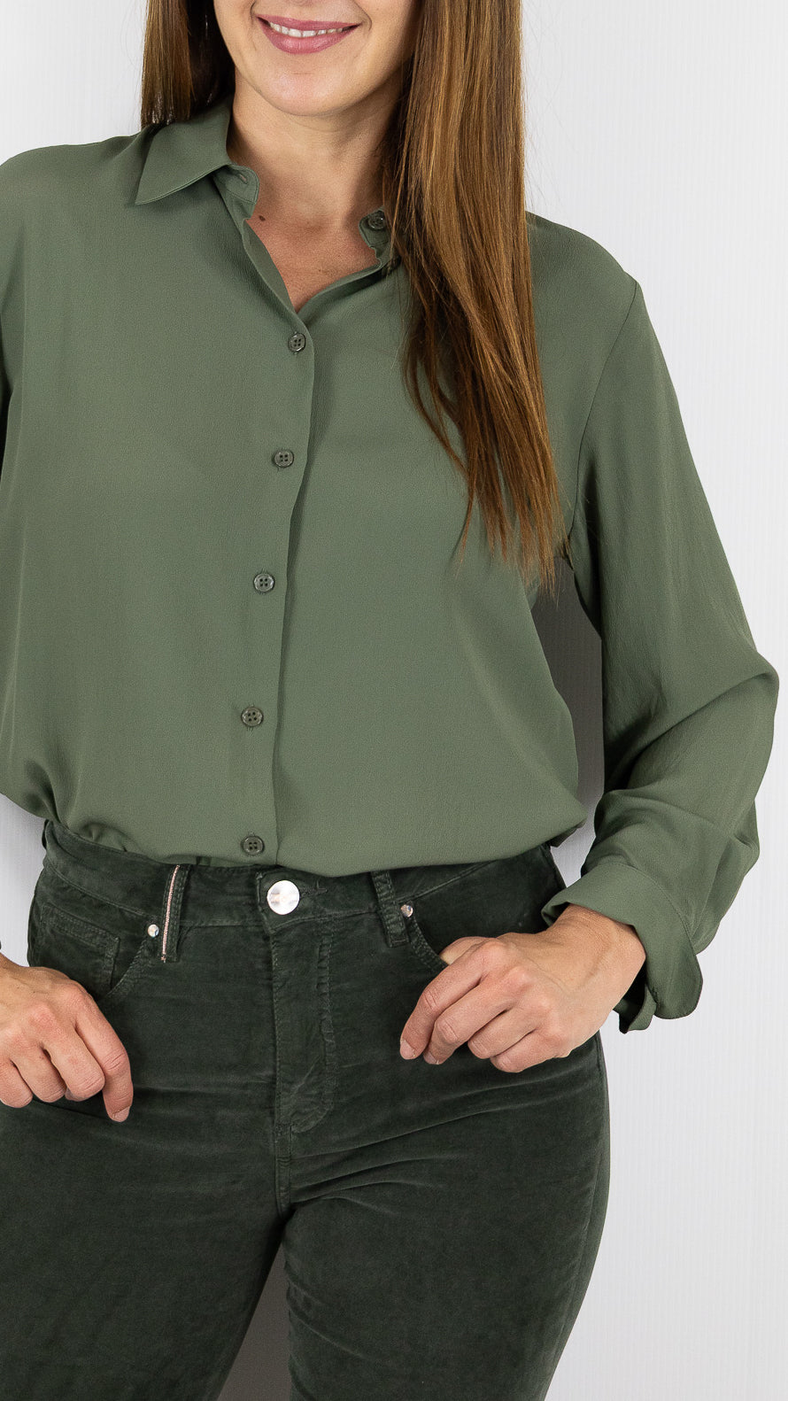 CHEMISE SATINEE FLUIDE GERARD DAREL AGATHE#COLOR_51/KAKI