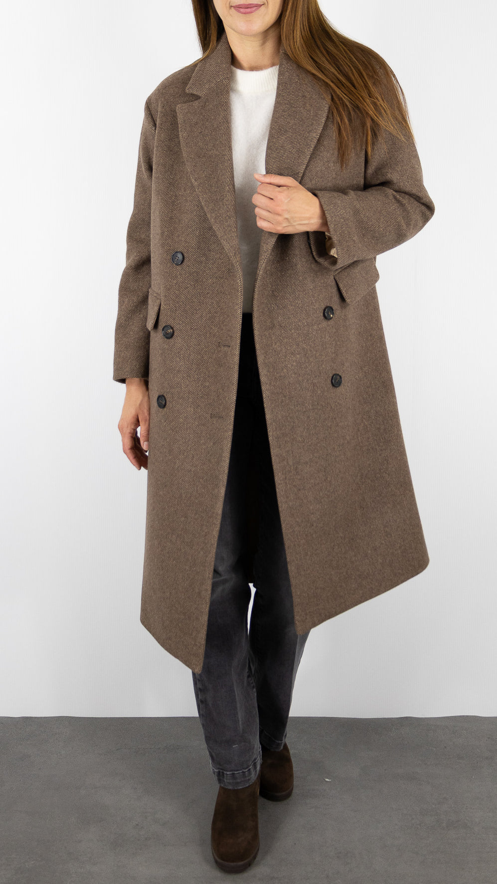 MANTEAU LONG EN LAINE FEMME MADY DCM26 C044 TAUPE GERARD DAREL
