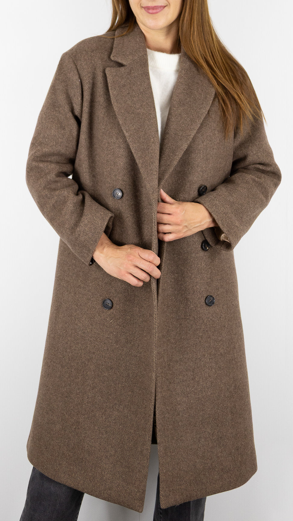 MANTEAU LONG EN LAINE FEMME MADY DCM26 C044 TAUPE GERARD DAREL