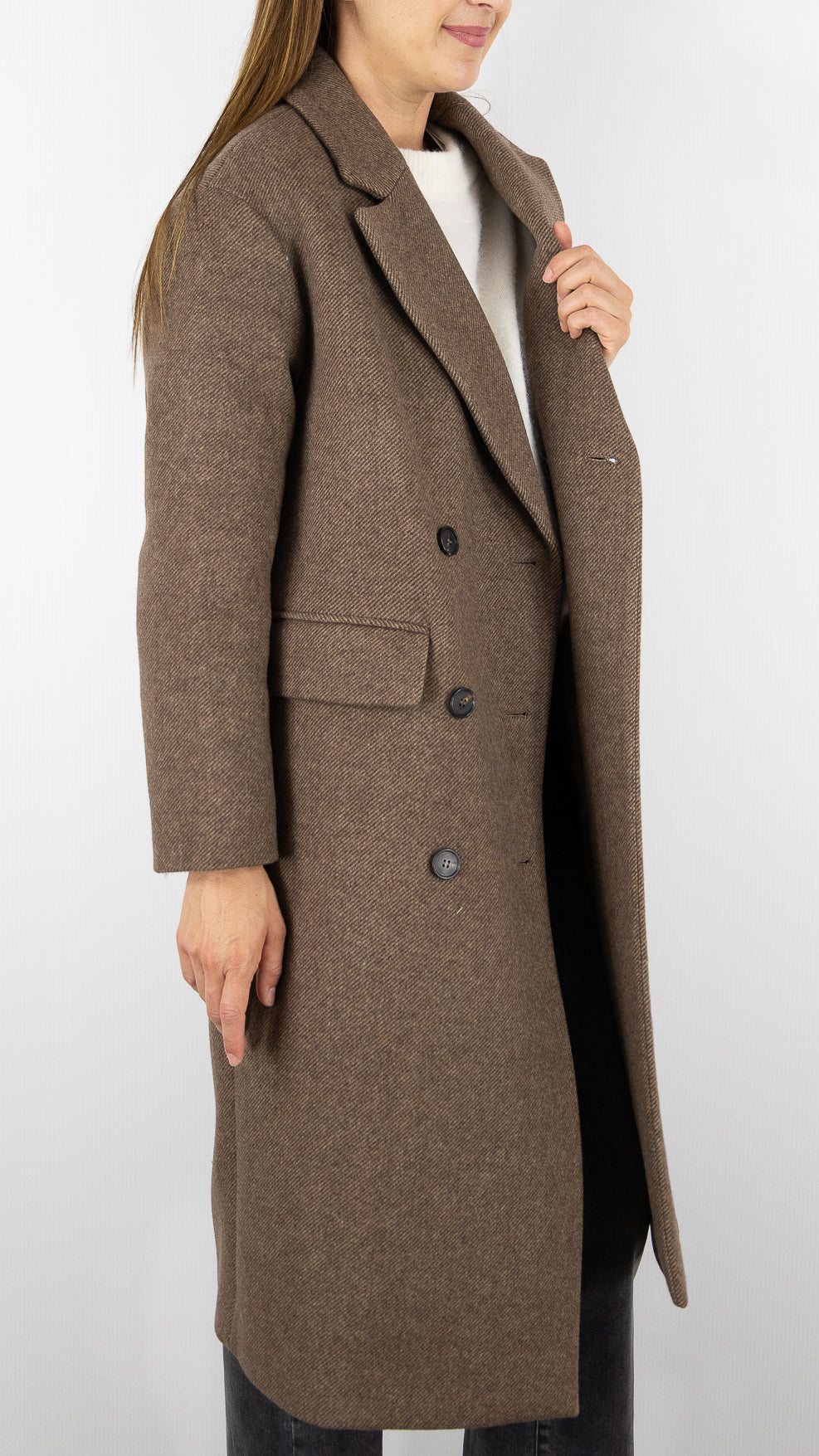 MANTEAU LONG EN LAINE FEMME MADY DCM26 C044 TAUPE GERARD DAREL