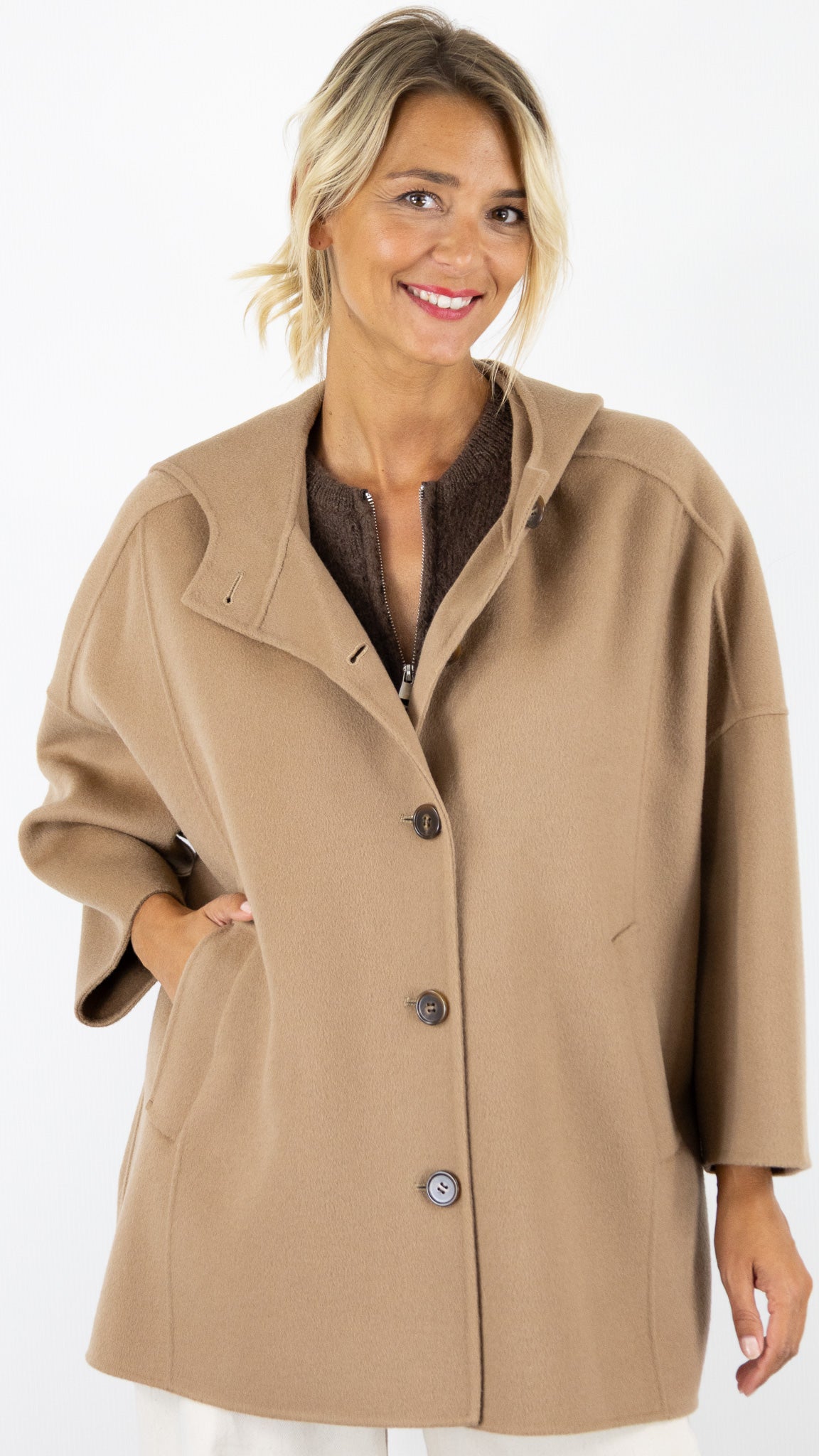 VESTE PONCHO EN LAINE CAMEL GERARD DAREL DCM33 C028