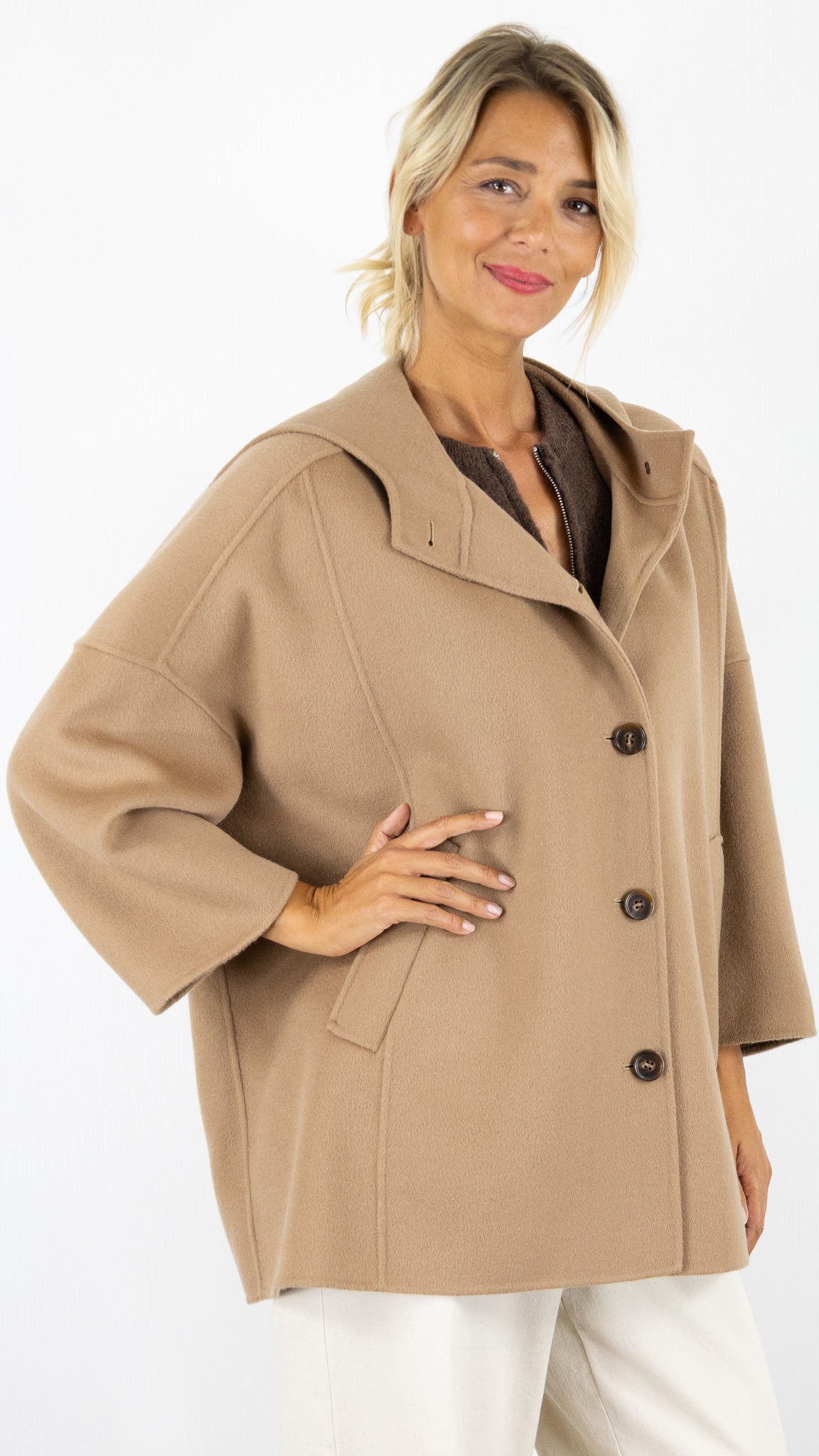 VESTE PONCHO EN LAINE CAMEL GERARD DAREL DCM33 C028
