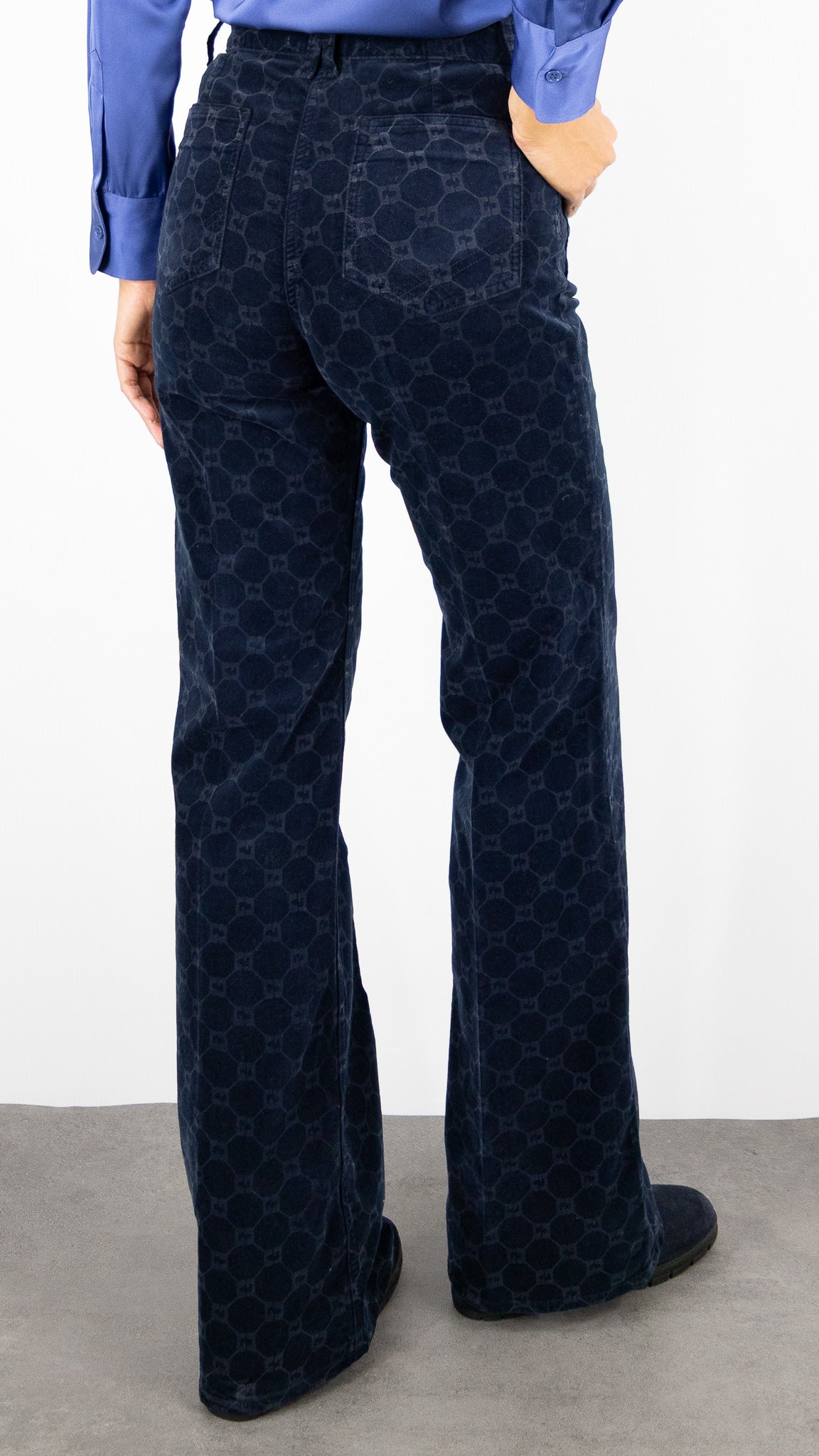 JEANS IMPRIME EN VELOURS MARINE FEMME  GERARD DAREL DCP01 C330#COLOR_20/MARINE