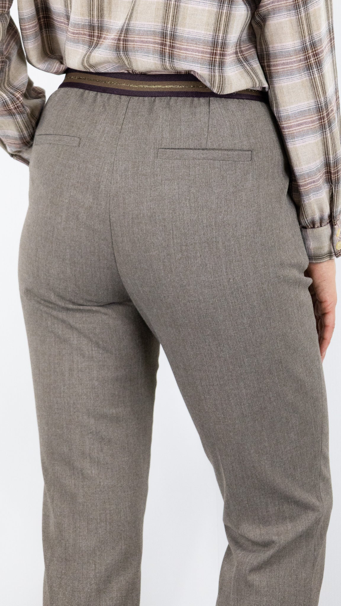 PANTALON AJUSTE TAILLE ELASTIQUE TAUPE GERARD DAREL CELIA#COLOR_18/TAUPE