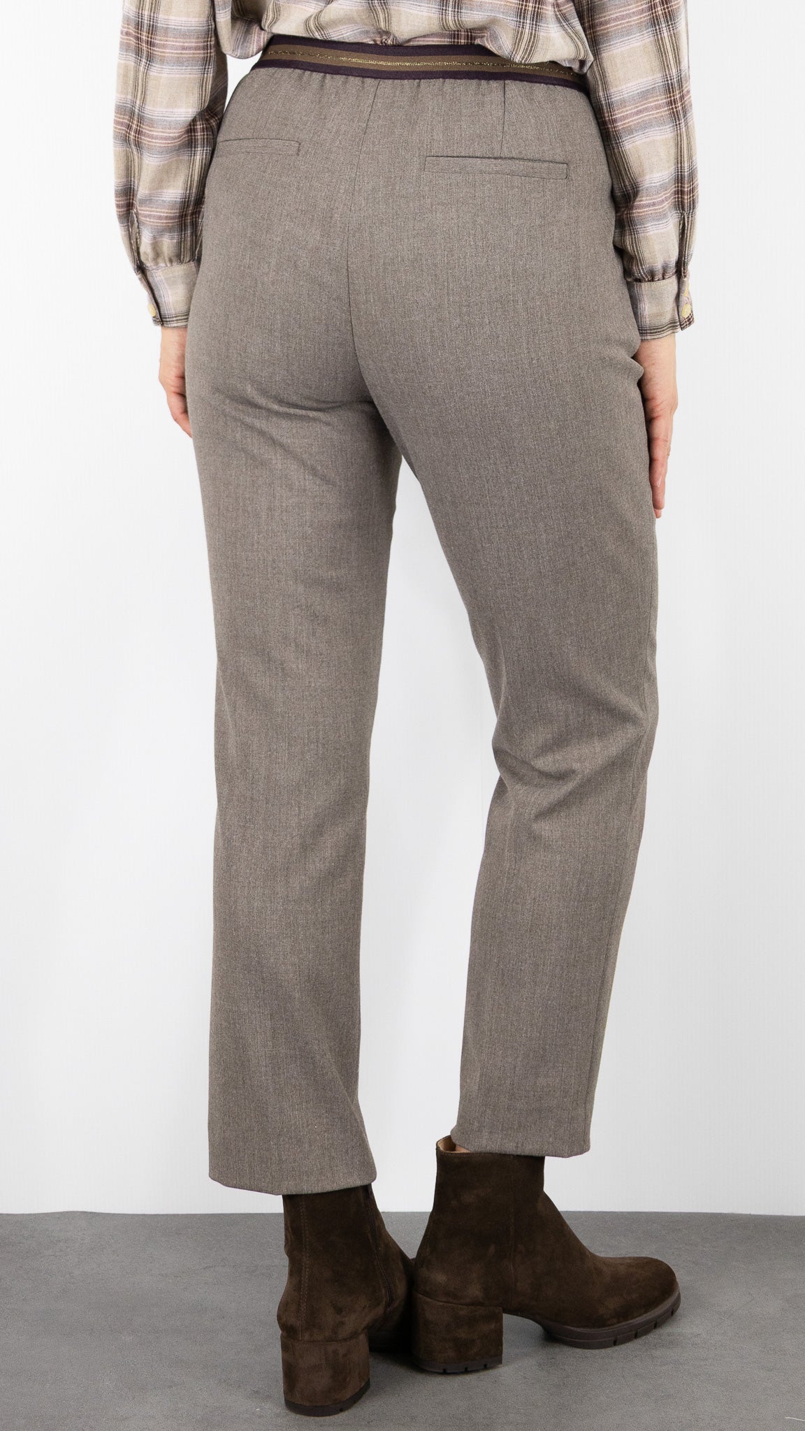 PANTALON AJUSTE TAILLE ELASTIQUE TAUPE GERARD DAREL CELIA#COLOR_18/TAUPE