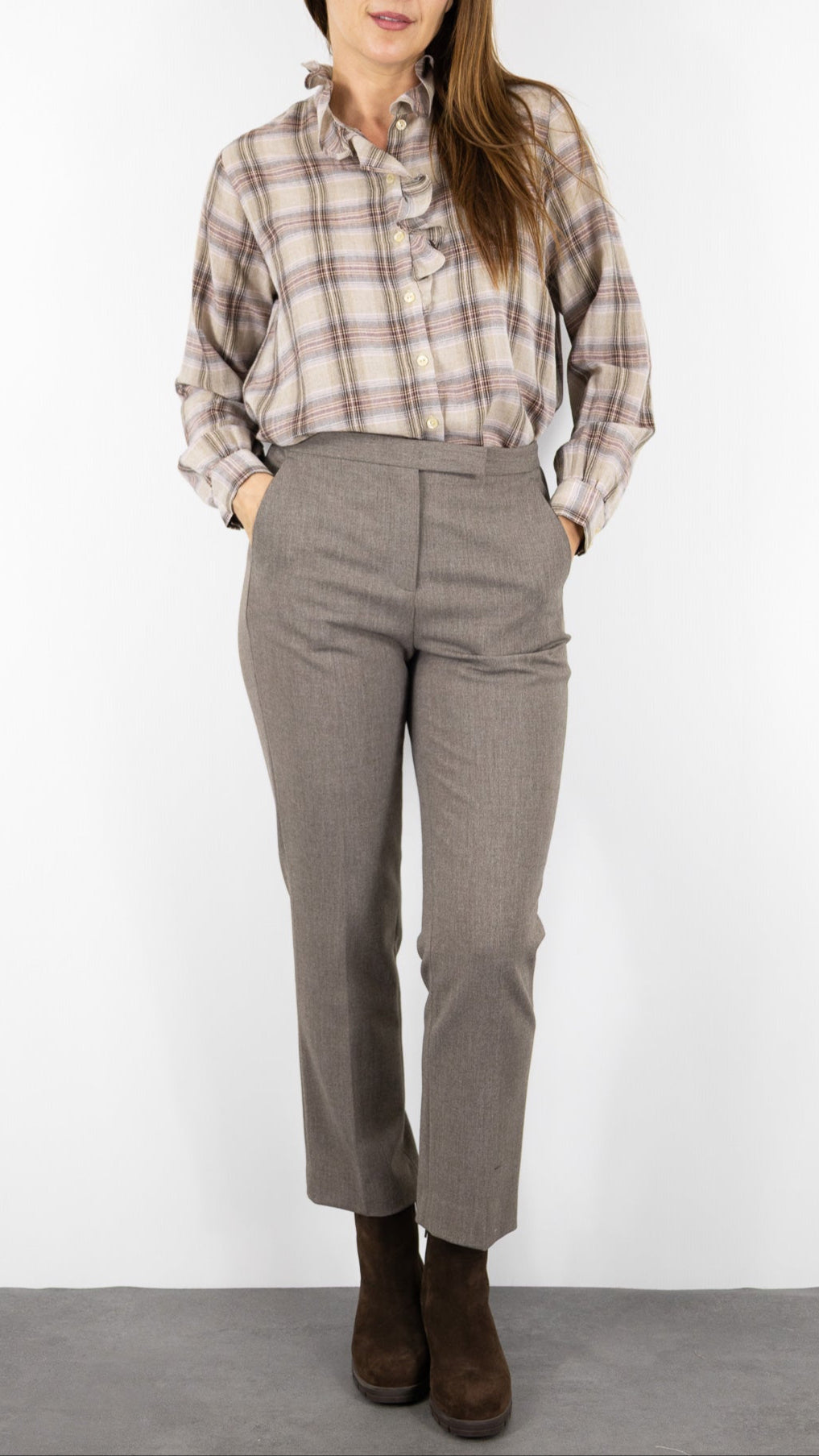 PANTALON AJUSTE TAILLE ELASTIQUE TAUPE GERARD DAREL CELIA#COLOR_18/TAUPE