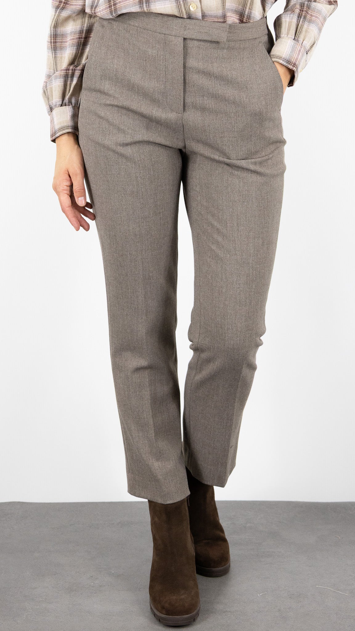 PANTALON AJUSTE TAILLE ELASTIQUE TAUPE GERARD DAREL CELIA#COLOR_18/TAUPE