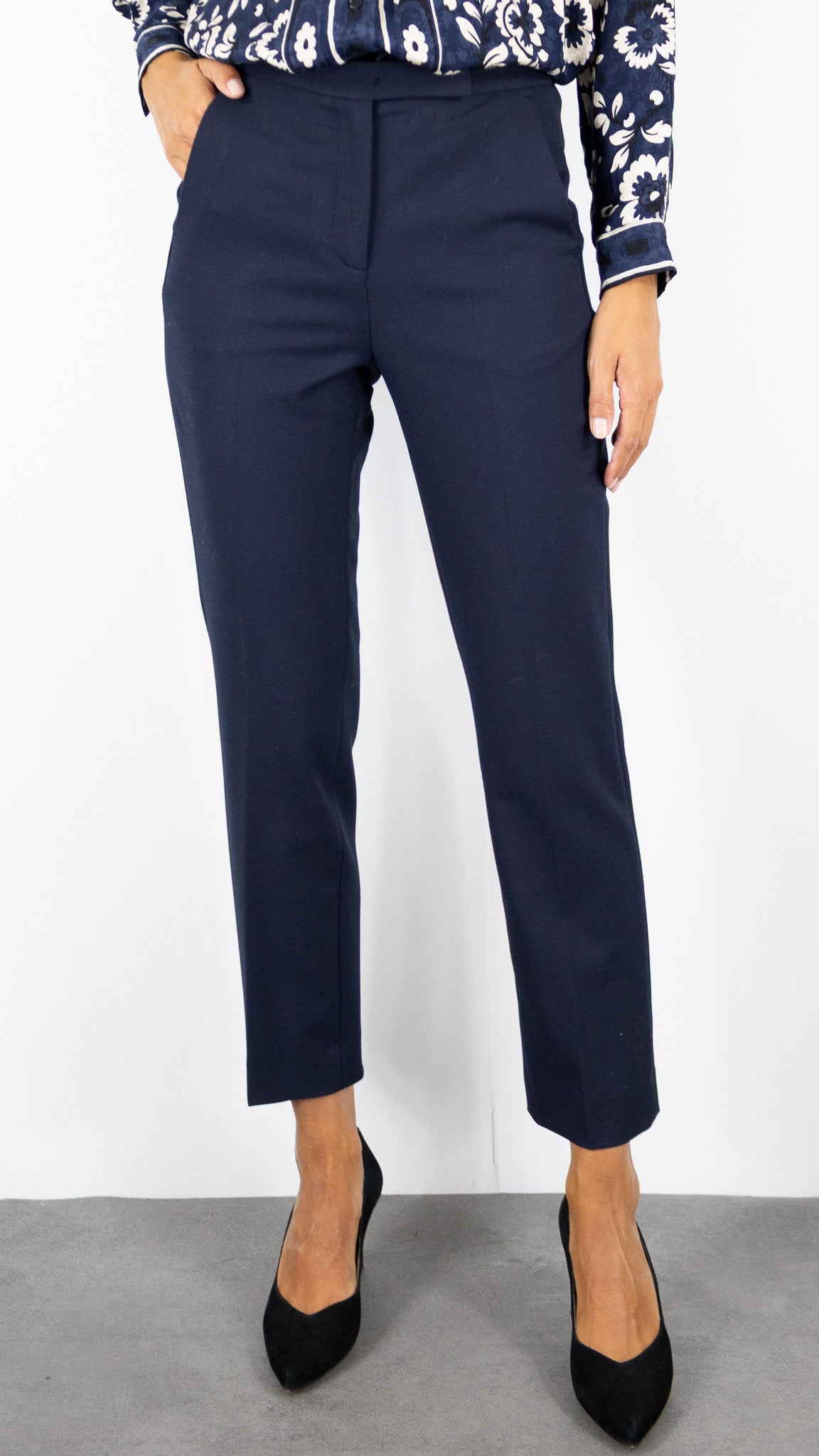 PANTALON AJUSTE TAILLE ELASTIQUE TAUPE GERARD DAREL CELIA#COLOR_21/MARINE