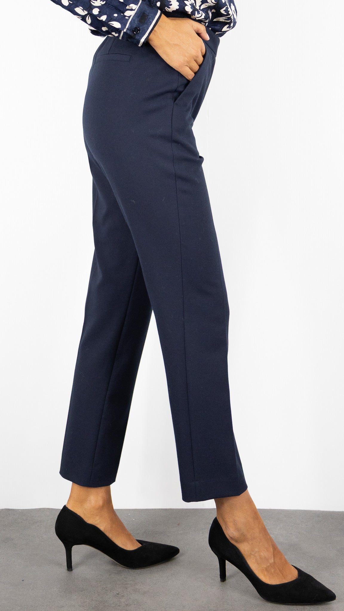 PANTALON AJUSTE TAILLE ELASTIQUE TAUPE GERARD DAREL CELIA#COLOR_21/MARINE