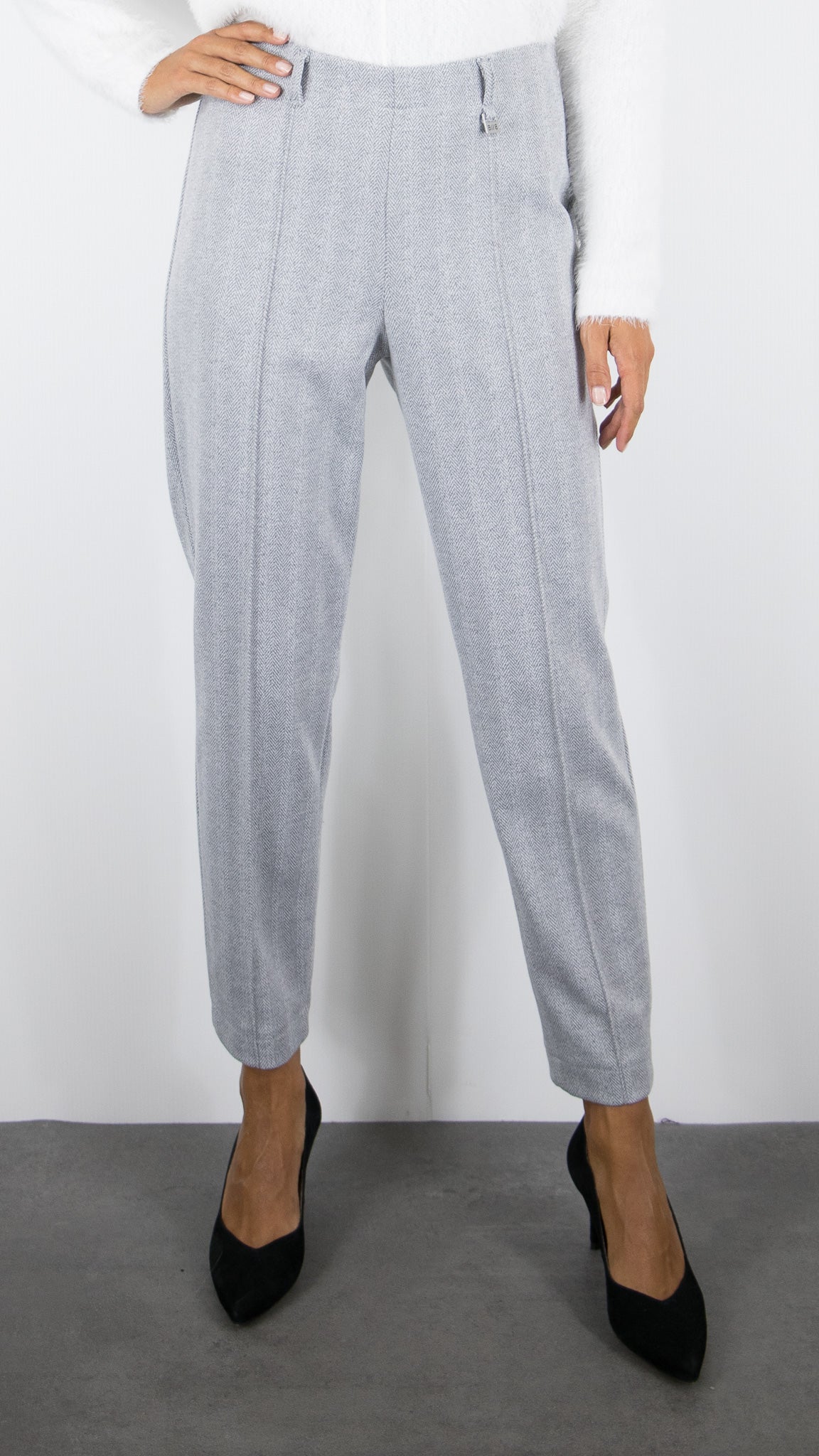 PANTALON A CHEVRONS GRIS CLAIR POUR FEMME PANTALON DE VILLE  BIANCA DENVER 60023