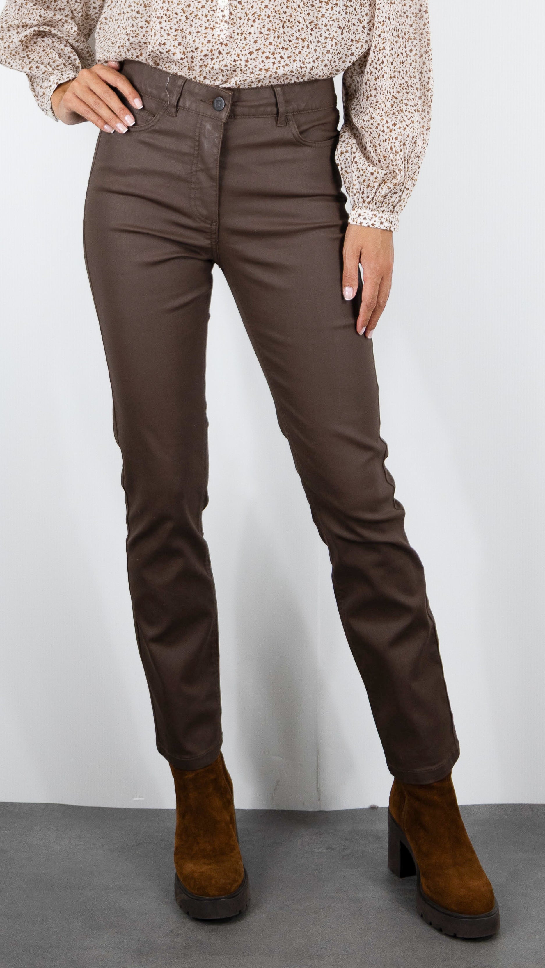 JEANS DROIT ENDUIT POUR FEMME GERARD DAREL ILDA 63 CHOCO