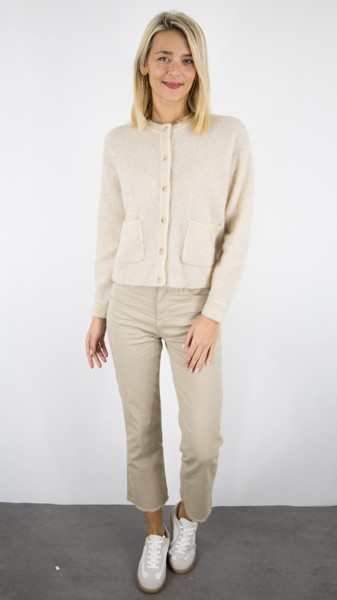 CARDIGAN EN MOHAIR POUR FEMME DES PETITS HAUTS DOBILOU#COLOR_BEIGE