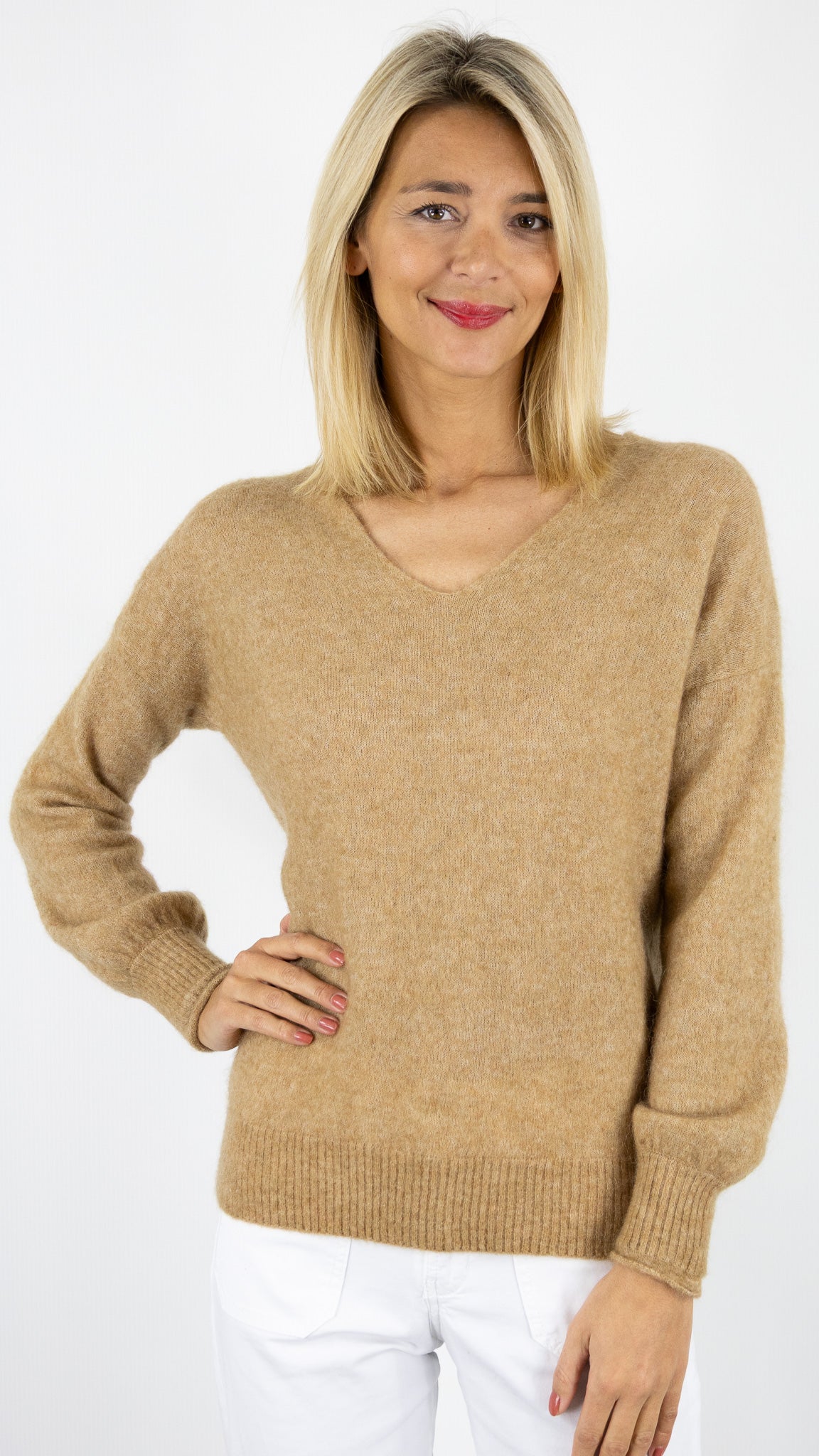 PULL V DROIT EN KID MOHAIR DES PETITS HAUTS DONALD#COLOR_TABAC