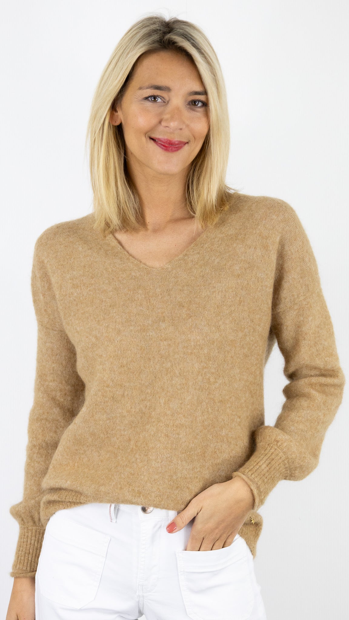 PULL V DROIT EN KID MOHAIR DES PETITS HAUTS DONALD#COLOR_TABAC