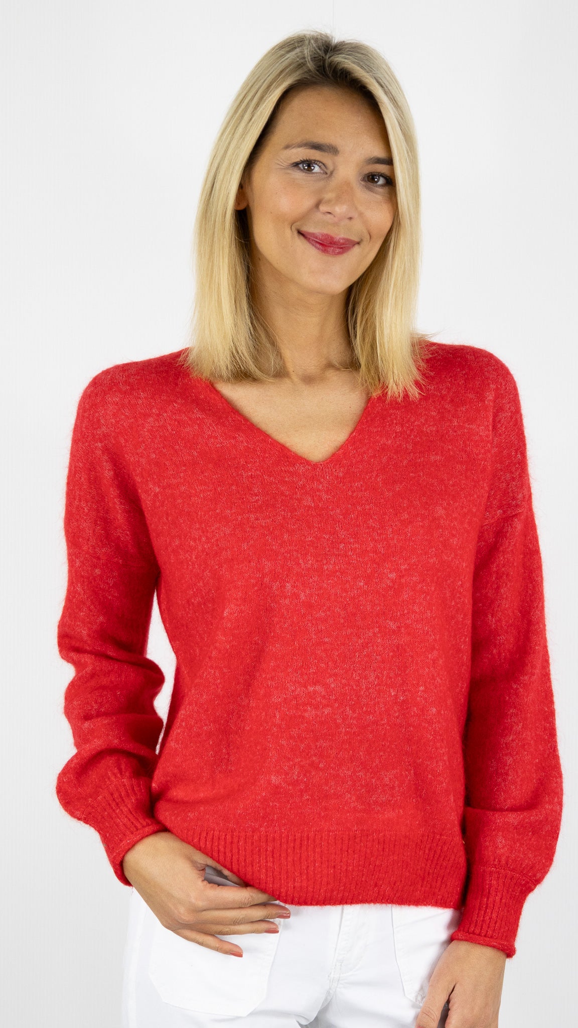 PULL V DROIT EN KID MOHAIR DES PETITS HAUTS DONALD#COLOR_TOMATE