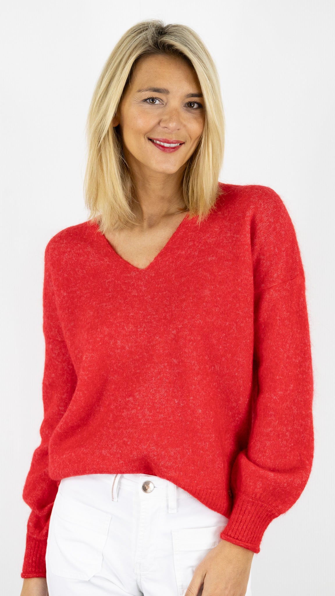 PULL V DROIT EN KID MOHAIR DES PETITS HAUTS DONALD#COLOR_TOMATE