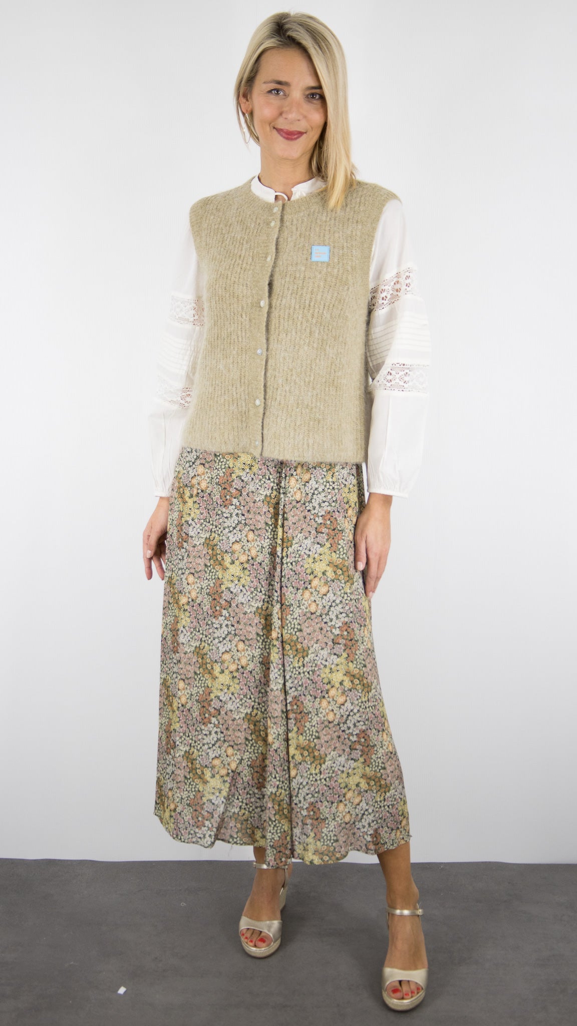 GILET SANS MANCHES ALPAGA AMERICAN VINTAGE EAST#COLOR_SABLE CHINE/BEIGE