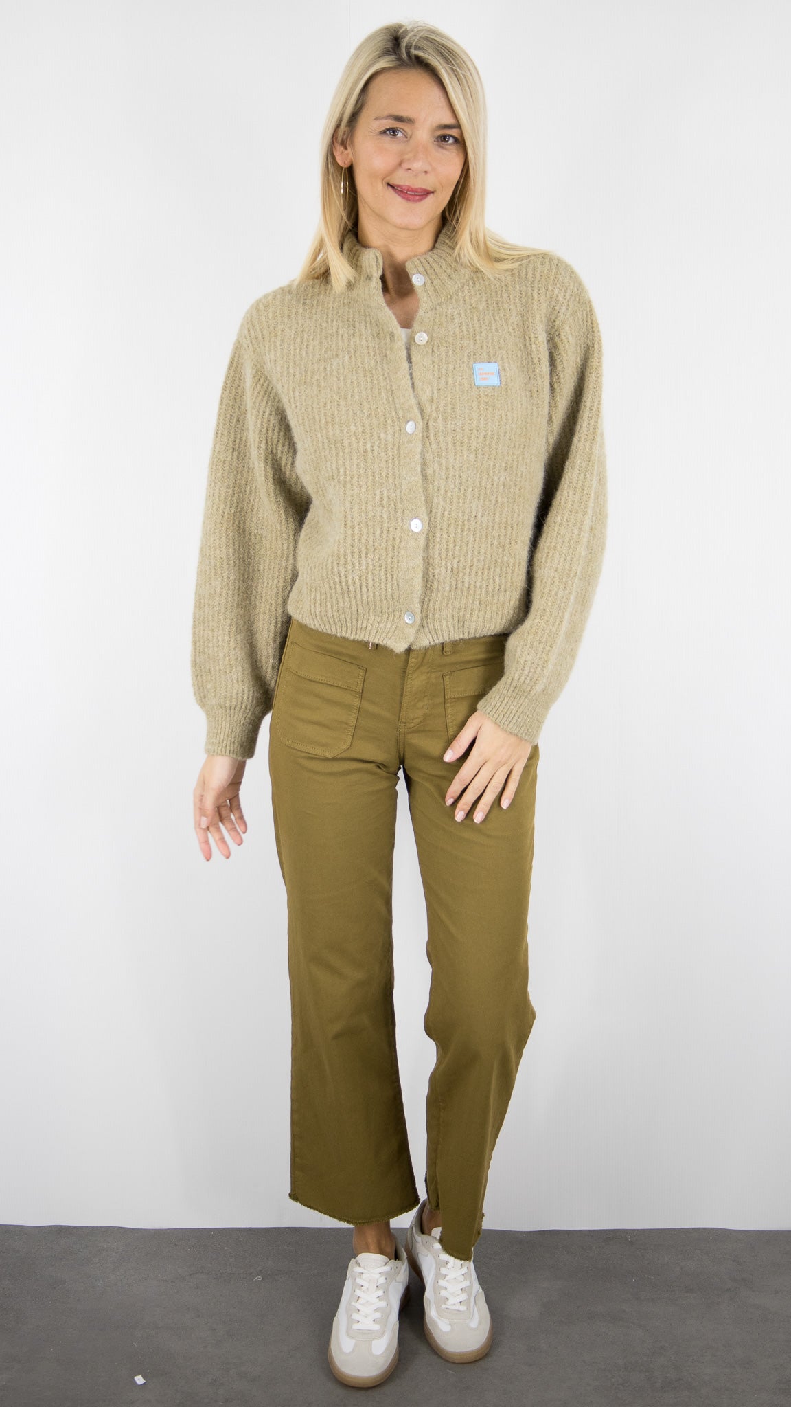 GILET COL MONTANT EN ALPAGA POUR FEMME AMERICAN VINTAGE EAST19N#COLOR_SABLE CHINE/BEIGE