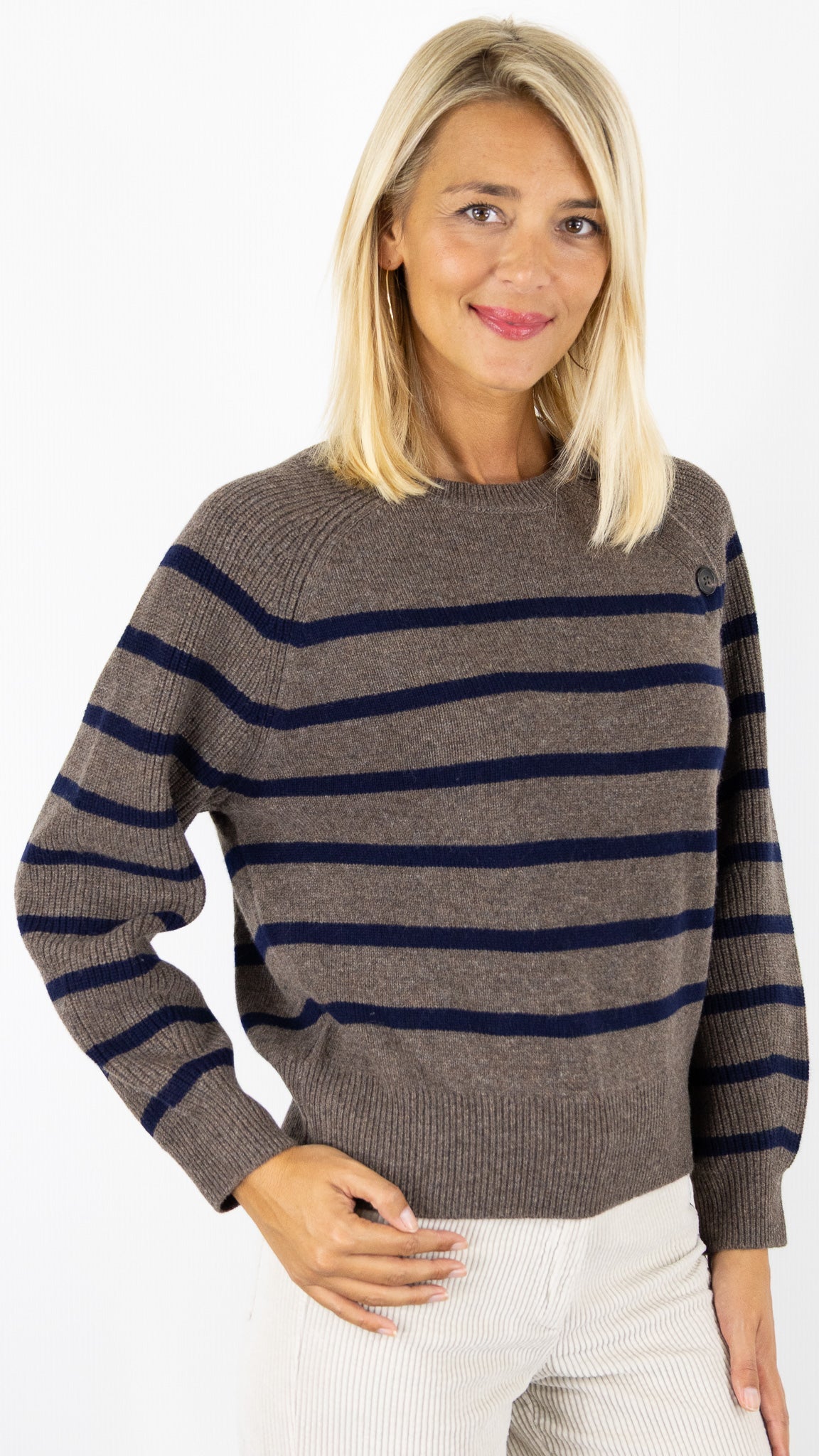PULL MARINIERE CHOCO MARINE EN LAINE MERINOS POUR FEMME  GERARD DAREL EDITH