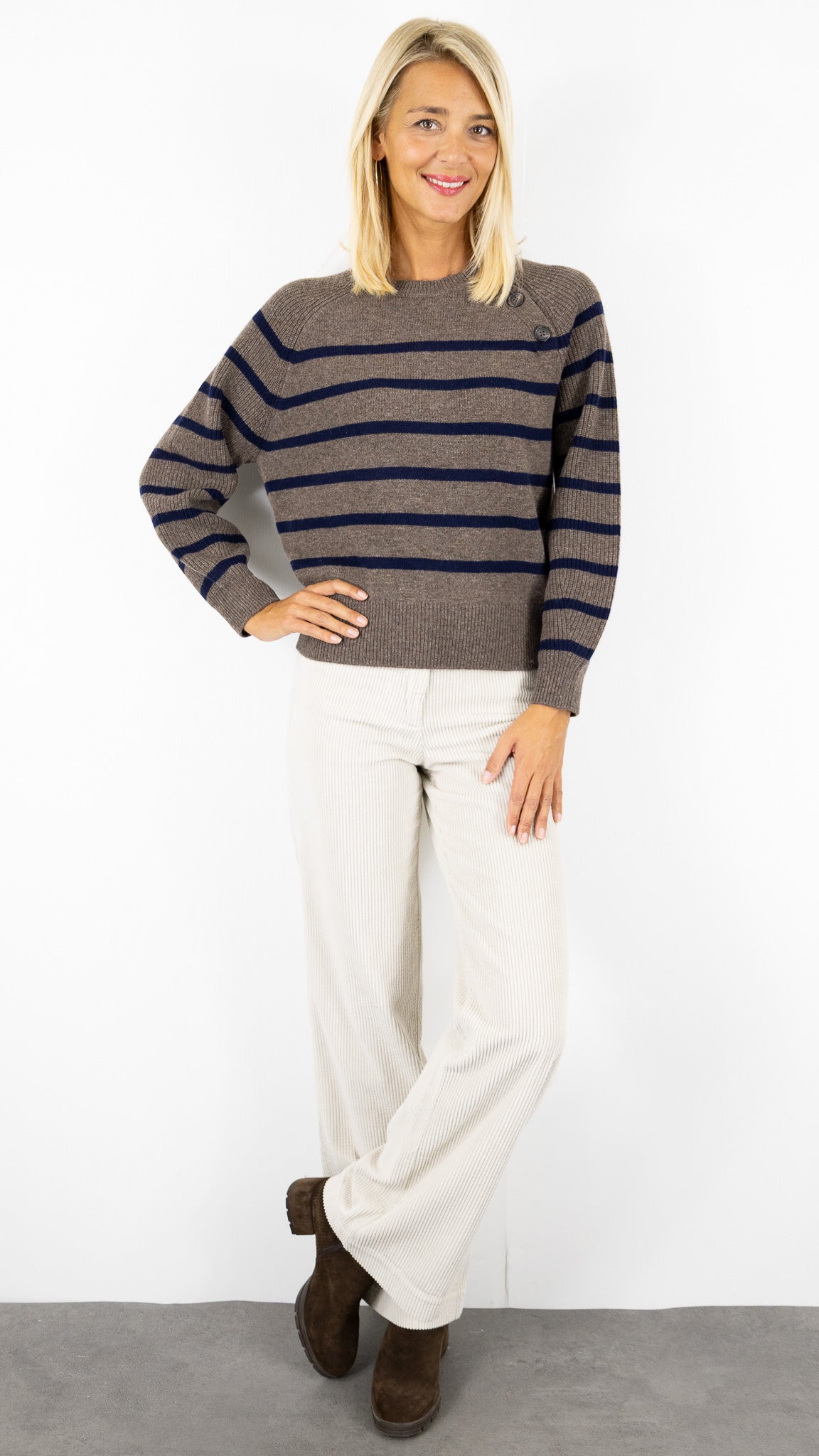 PULL MARINIERE CHOCO MARINE EN LAINE MERINOS POUR FEMME  GERARD DAREL EDITH