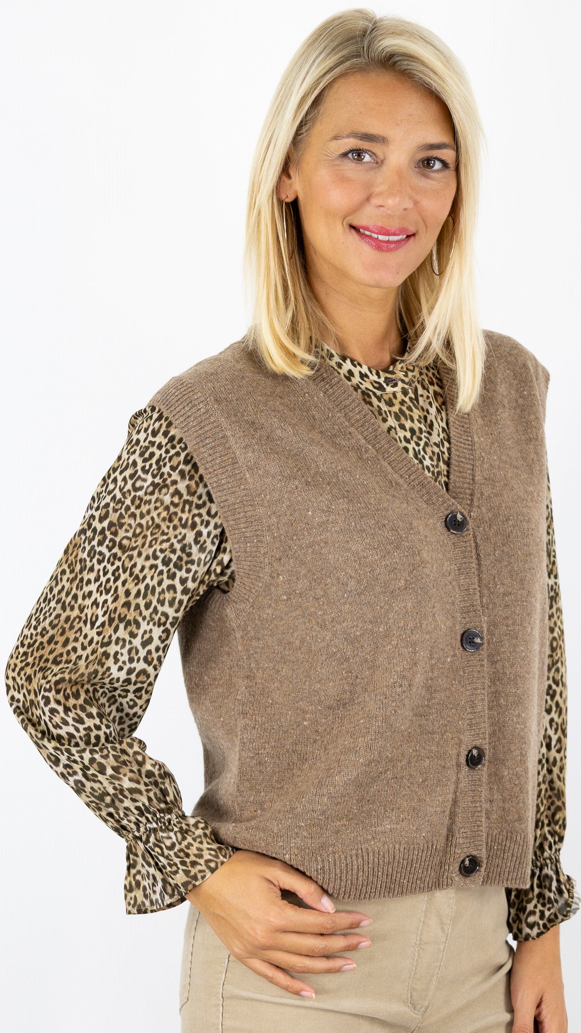 GILET SANS MANCHES EN LAINE CAMEL  PABLO ELEONORA