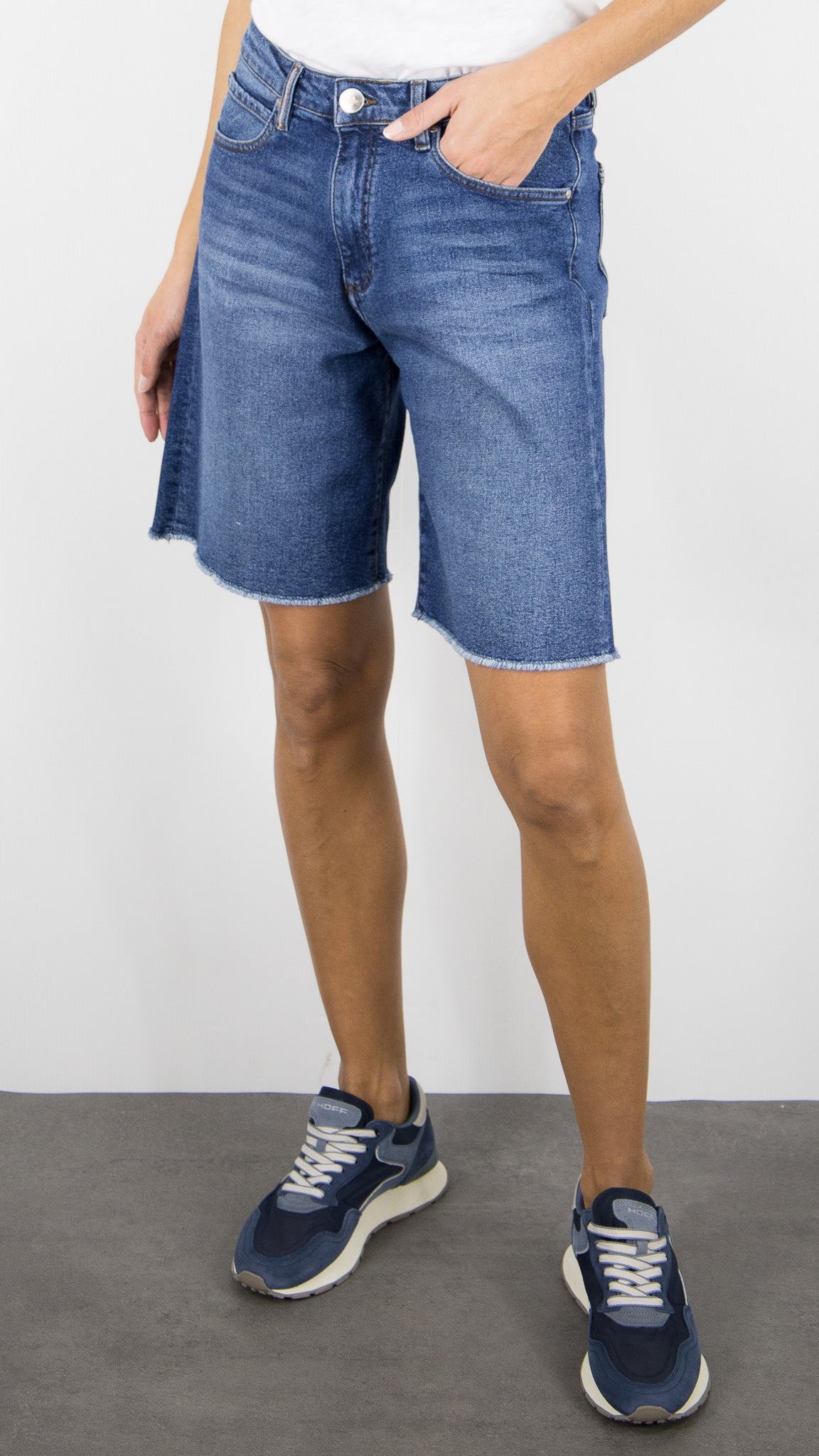 BERMUDA LARGE EN JEANS POUR FEMME ISLOW ELIO DENIM TENCEL#COLOR_WORN VINTAGE