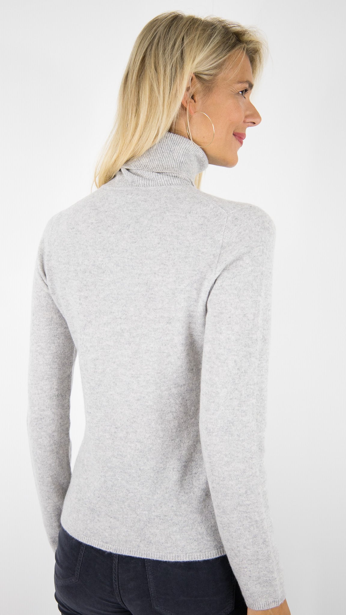 PULL COL ROULE PRES DU CORPS EN CACHEMIRE POUR FEMME ESTHEME F01H#COLOR_25068/GRIS