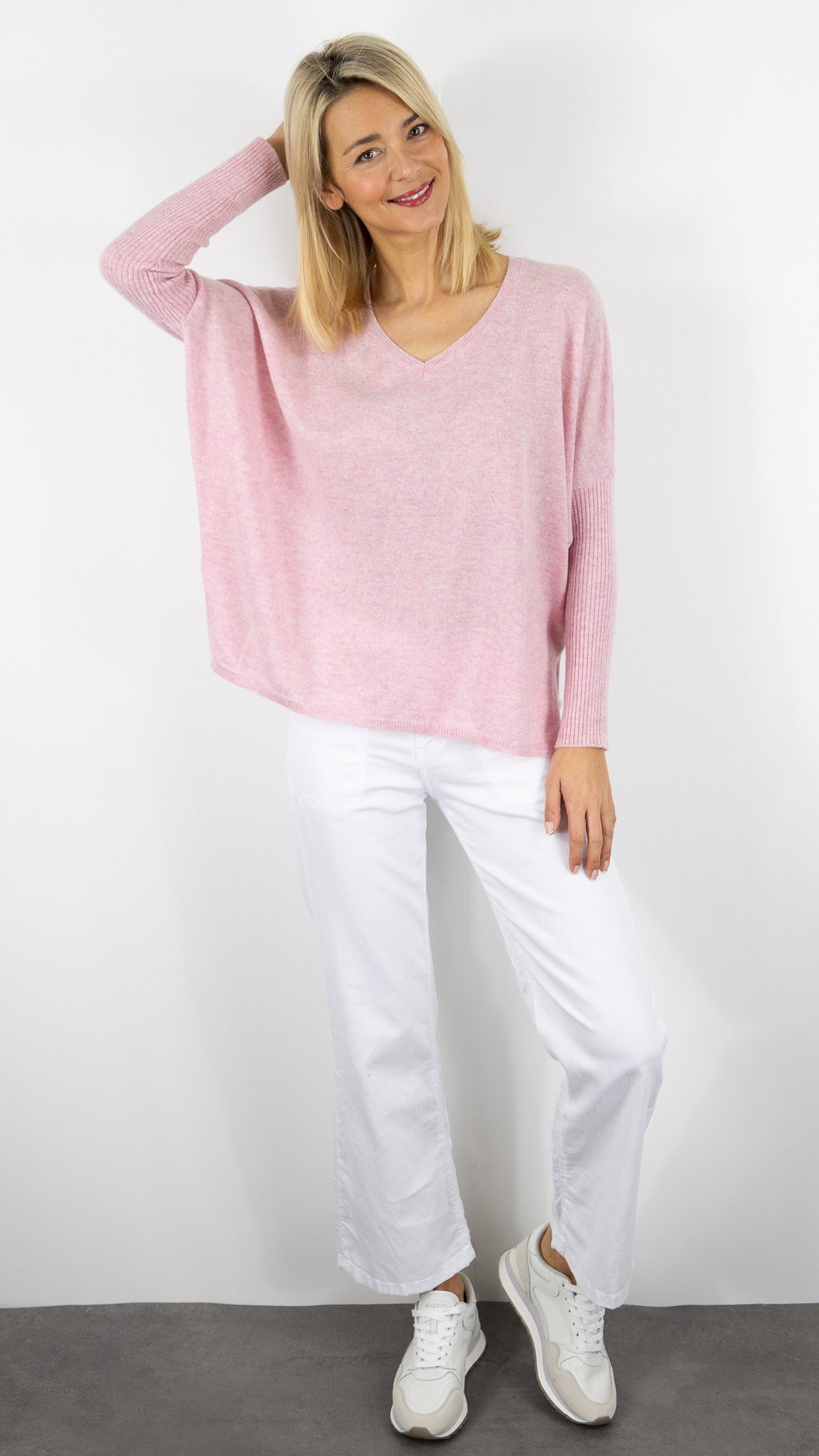 PULL AMPLE COL V  EN CACHEMIRE NOT SHY FAUSTINE#COLOR_PIVOINE