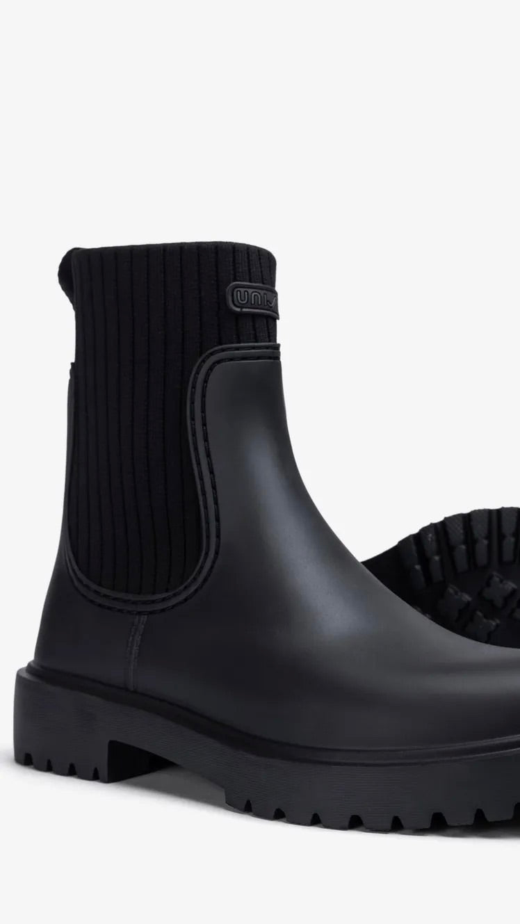 BOOTS EN CAOUTCHOUC NOIR UNISA FAYNAR_F25_RIB