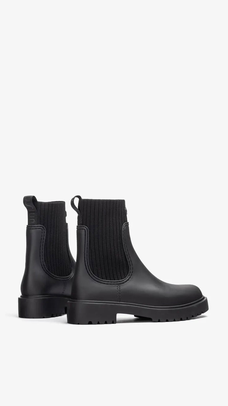 BOOTS EN CAOUTCHOUC NOIR UNISA FAYNAR_F25_RIB