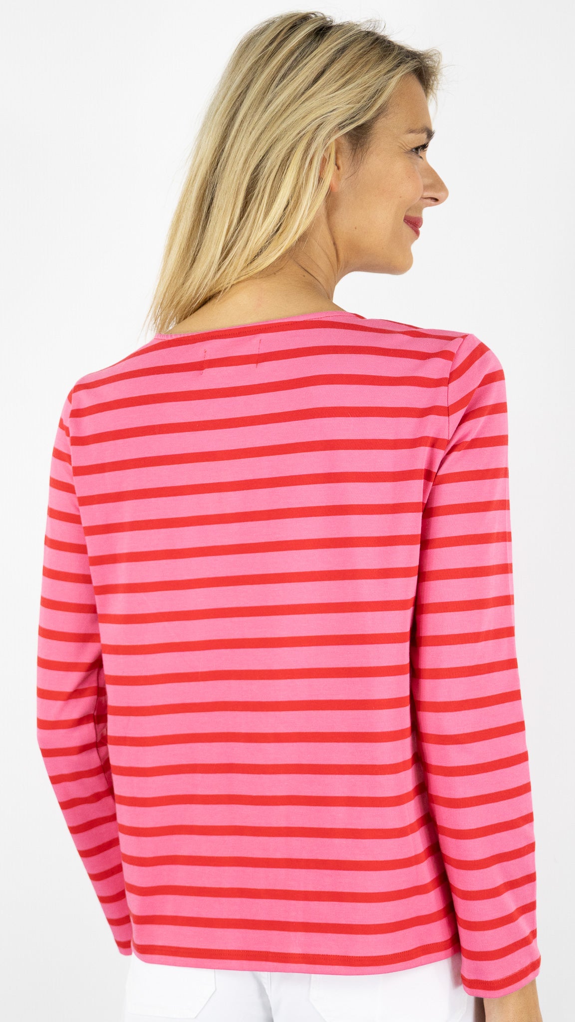 TEE-SHIRT MARINIERE EN COTON COL ROND DES PETITS HAUTS FILIPETTE#COLOR_BUBBLE TOMATE