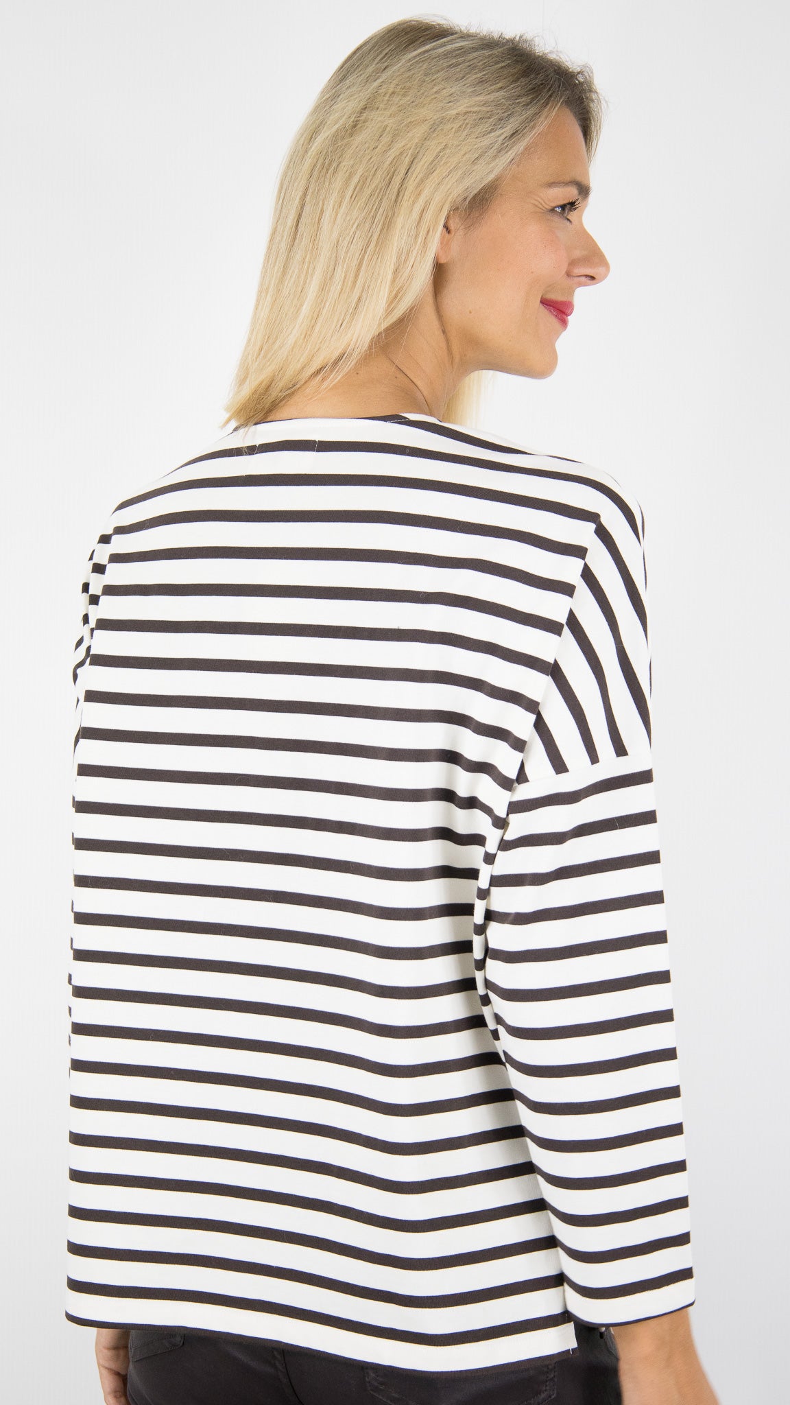 TEE-SHIRT MARINIERE POUR FEMME ECRU COFFEE DES PETITS HAUTS FILLY