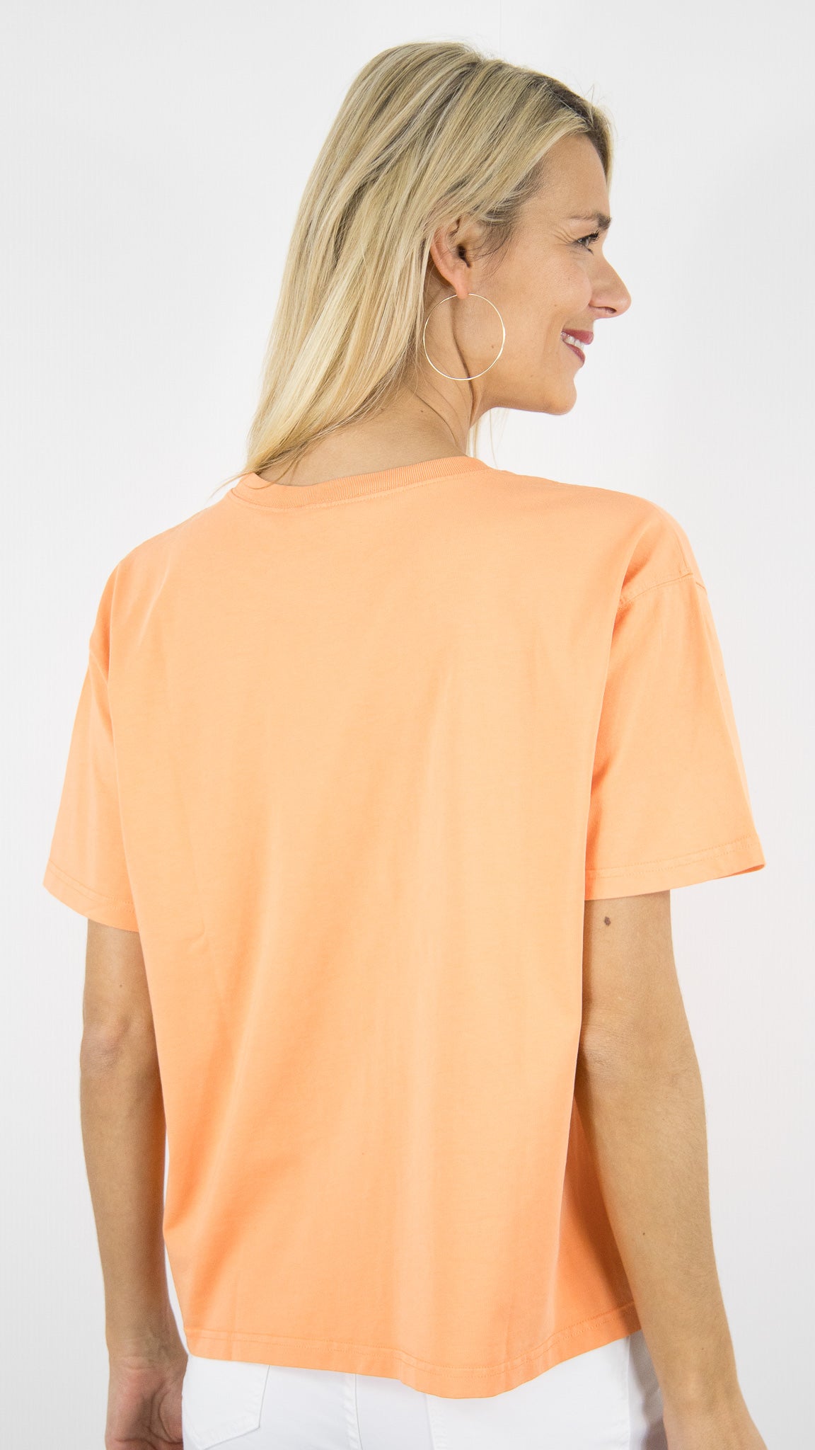 TEE-SHIRT LARGE MANCHES COURTES EN COTON POUR FEMME AMERICAN VINTAGE FIZVALLEY#COLOR_ABRICOTINE