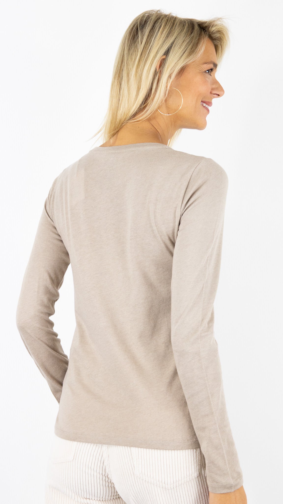 TEE-SHIRT COL ROND BASE COTON FEMME MAJESTIC FTS008 M005#COLOR_683/DESERT BEIGE