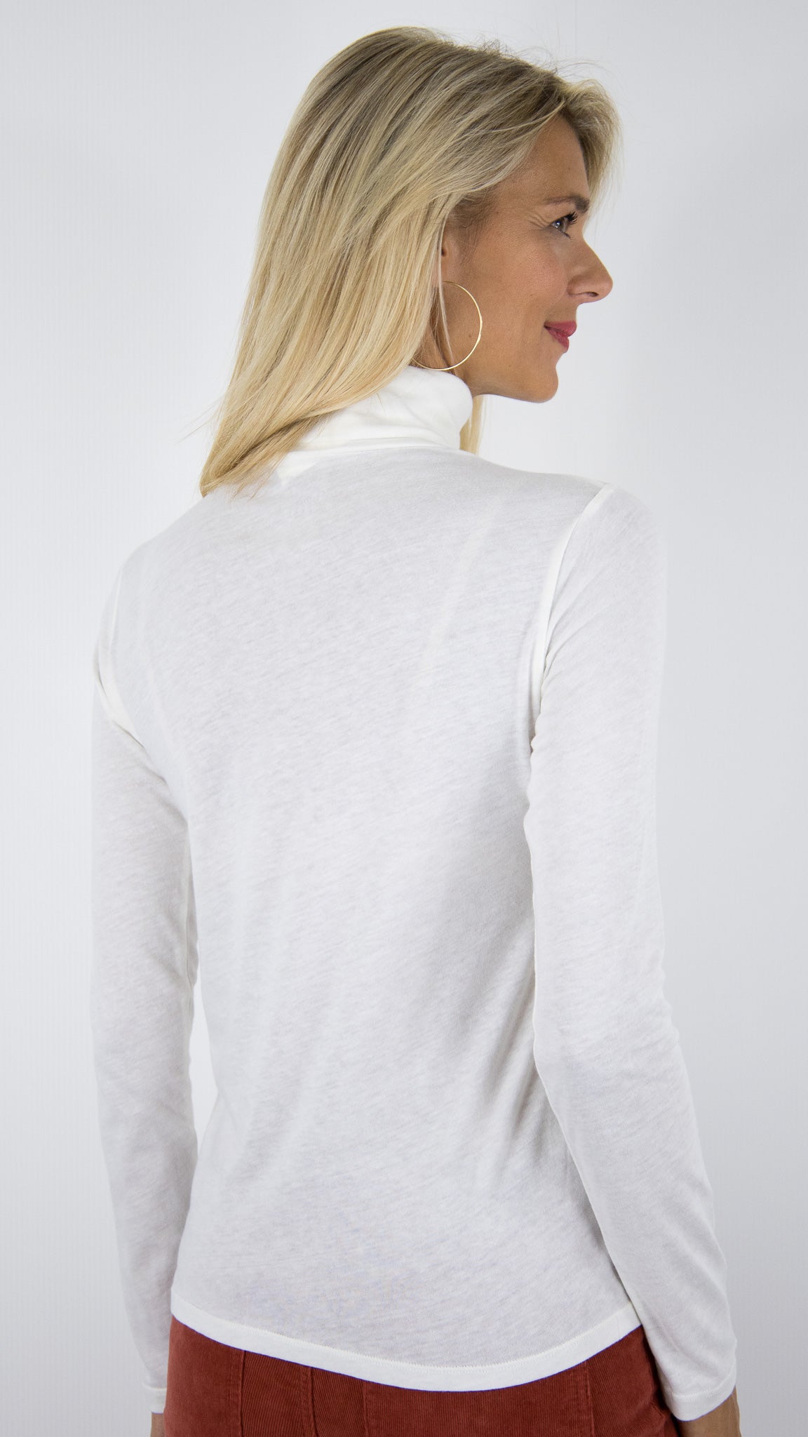 TEE-SHIRT COL ROULE MAJESTIC FTS011-M005#COLOR_125/LAIT