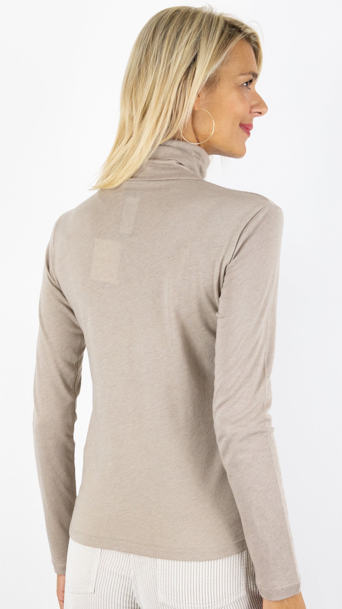 TEE-SHIRT COL ROULE MAJESTIC FTS011-M005#COLOR_683/DESERT BEIGE