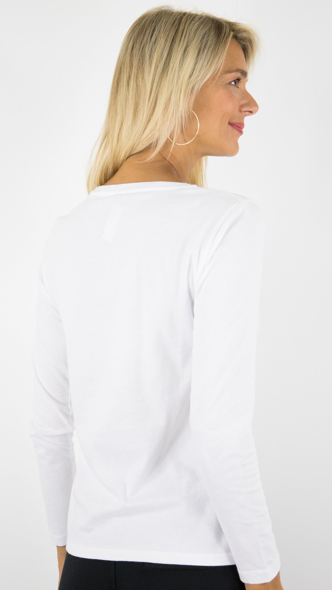 TEE-SHIRT COL ROND EN COTON DELUXE FEMME MAJESTIC FTS037 M007#COLOR_001/BLANC