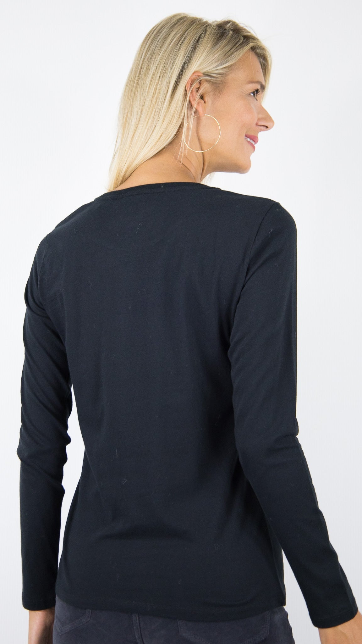 TEE-SHIRT COL ROND EN COTON DELUXE FEMME MAJESTIC FTS037 M007#COLOR_002/NOIR