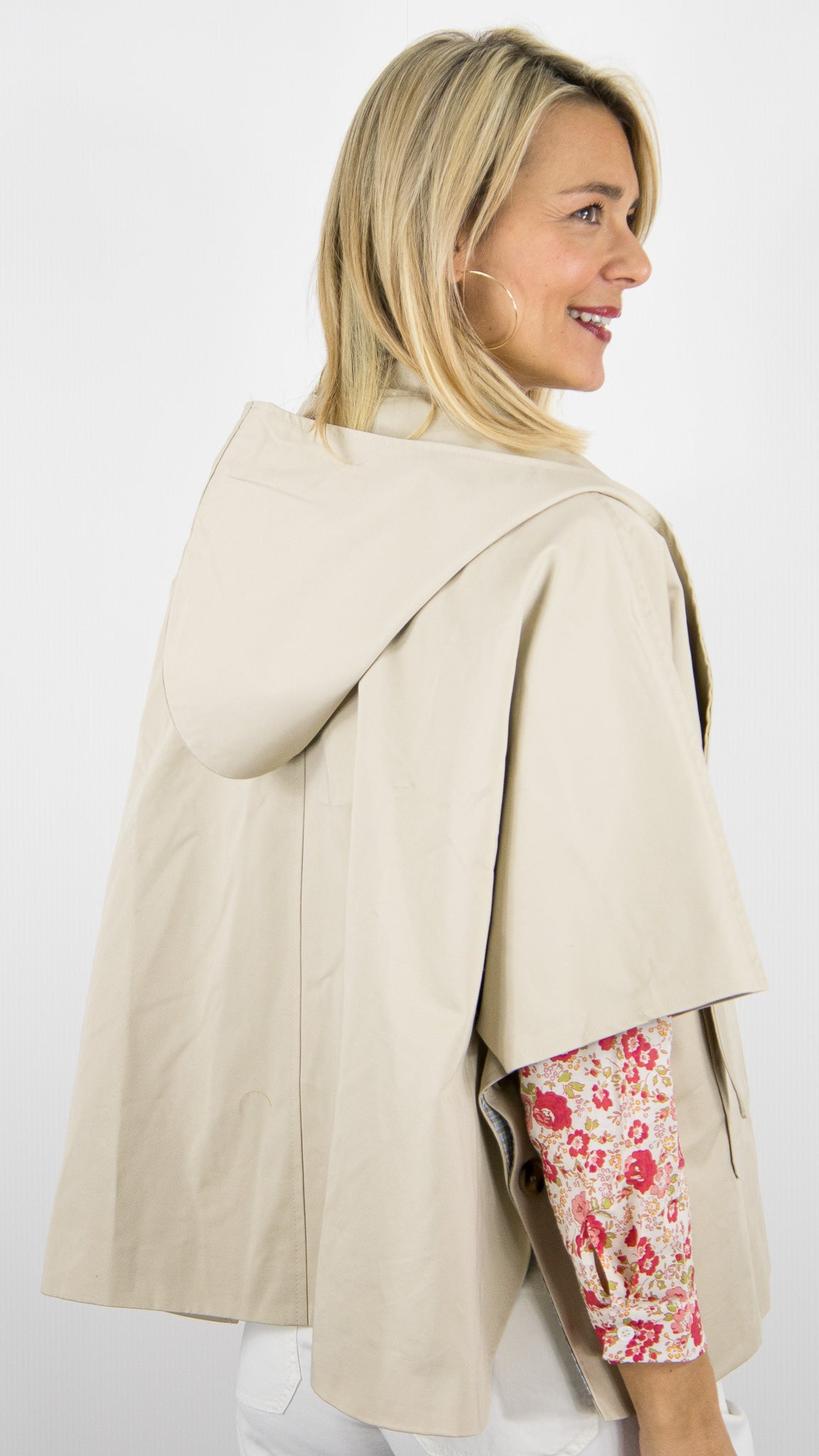 VESTE MANCHES COURTES OVERSIZE EN COTON BEIGE IT HIPPIE G156-80