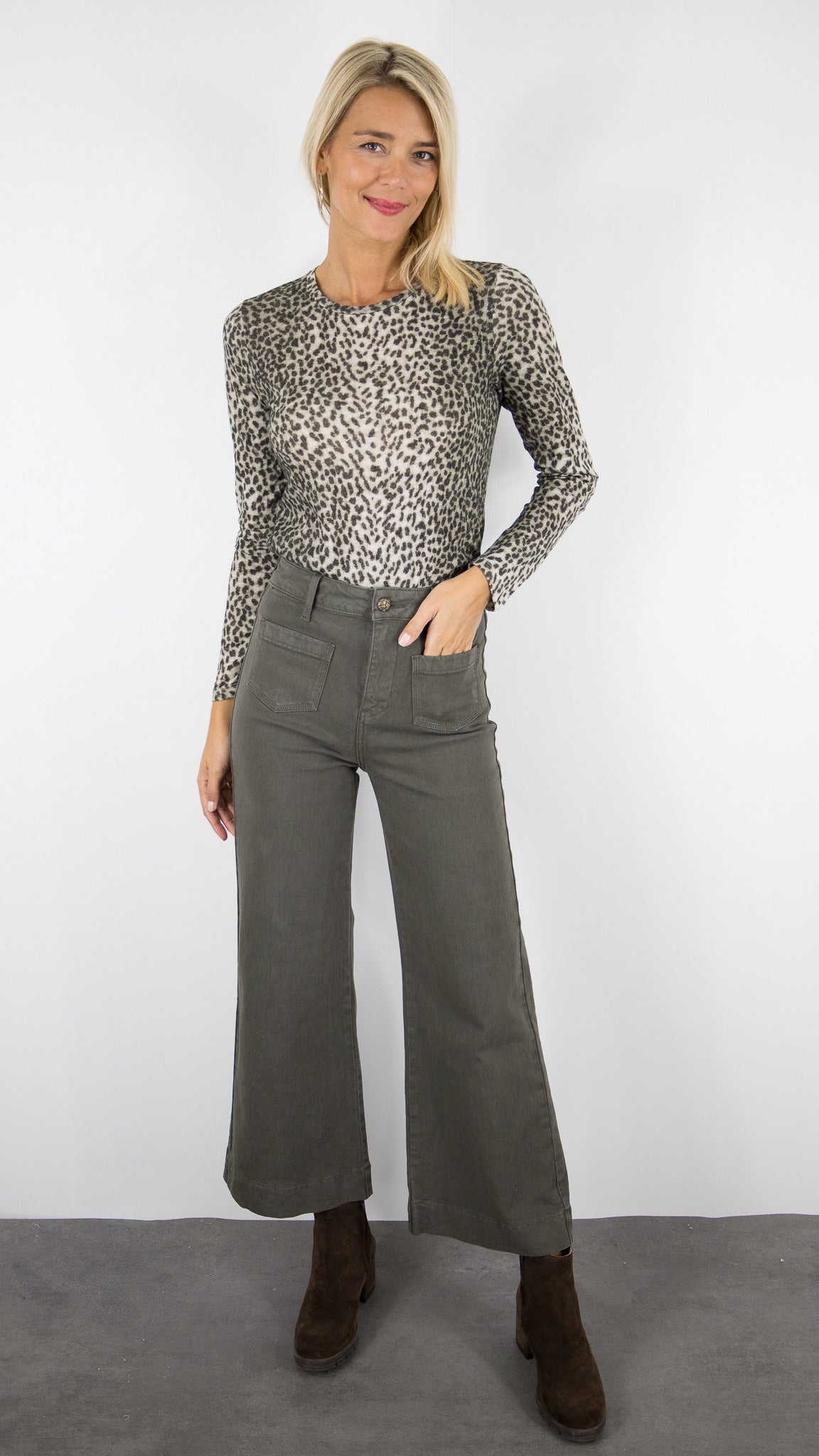 JEANS WIDE EVASE FEMME ORAIJE GASPARETTE#COLOR_KAKI
